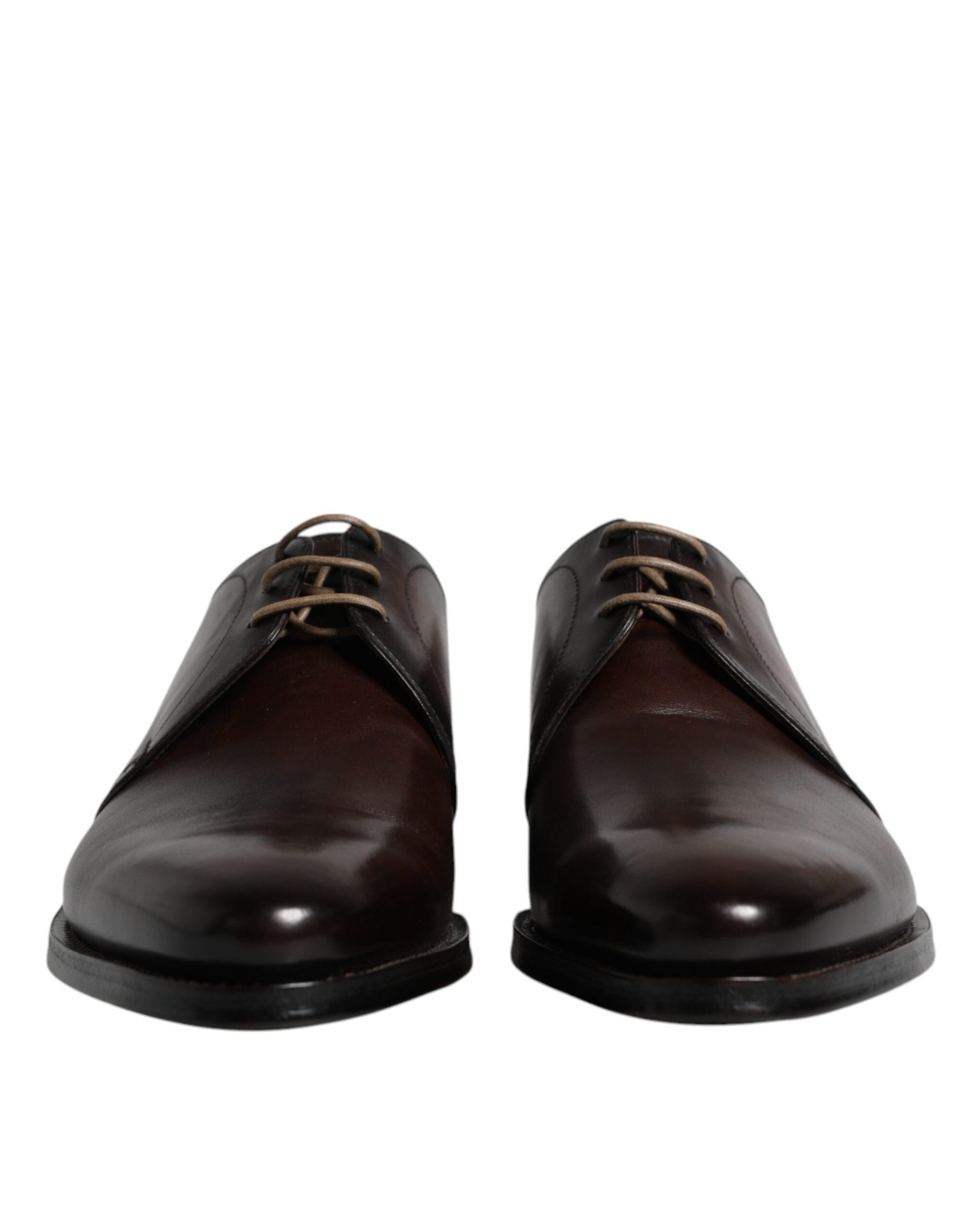 Dolce & Gabbana Black Leather Lace Up Men Derby Formal Shoes | Regal Royce