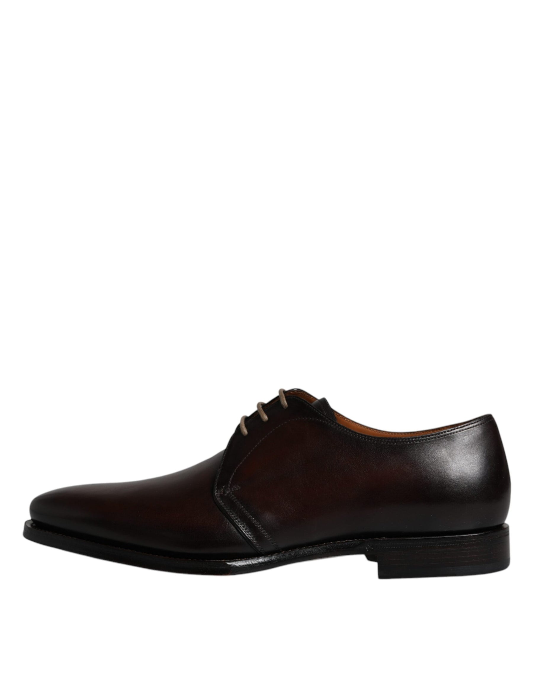 Dolce & Gabbana Black Leather Lace Up Men Derby Formal Shoes | Regal Royce
