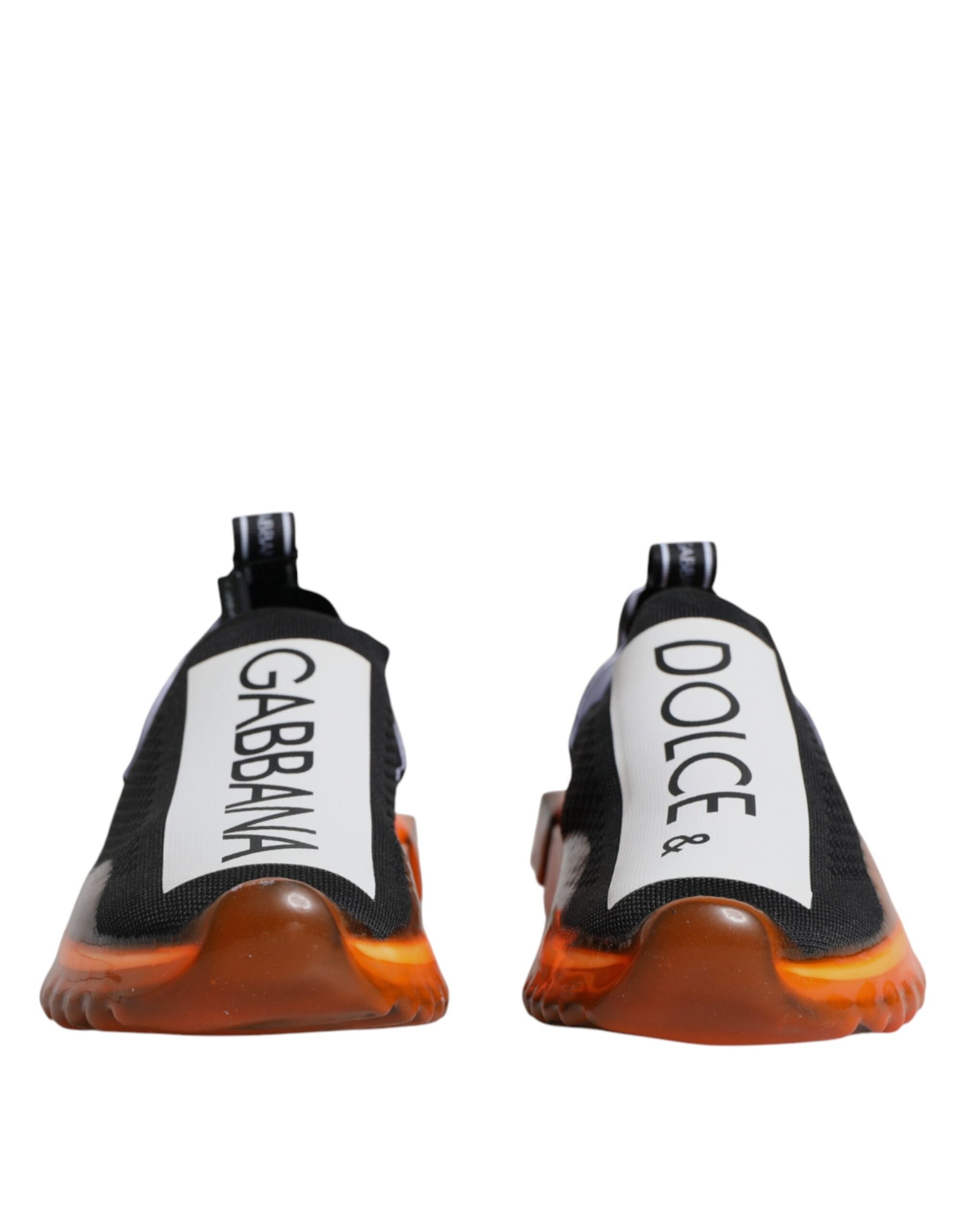 Dolce & Gabbana Black Orange Sorrento Slip On Sneakers Shoes | Regal Royce