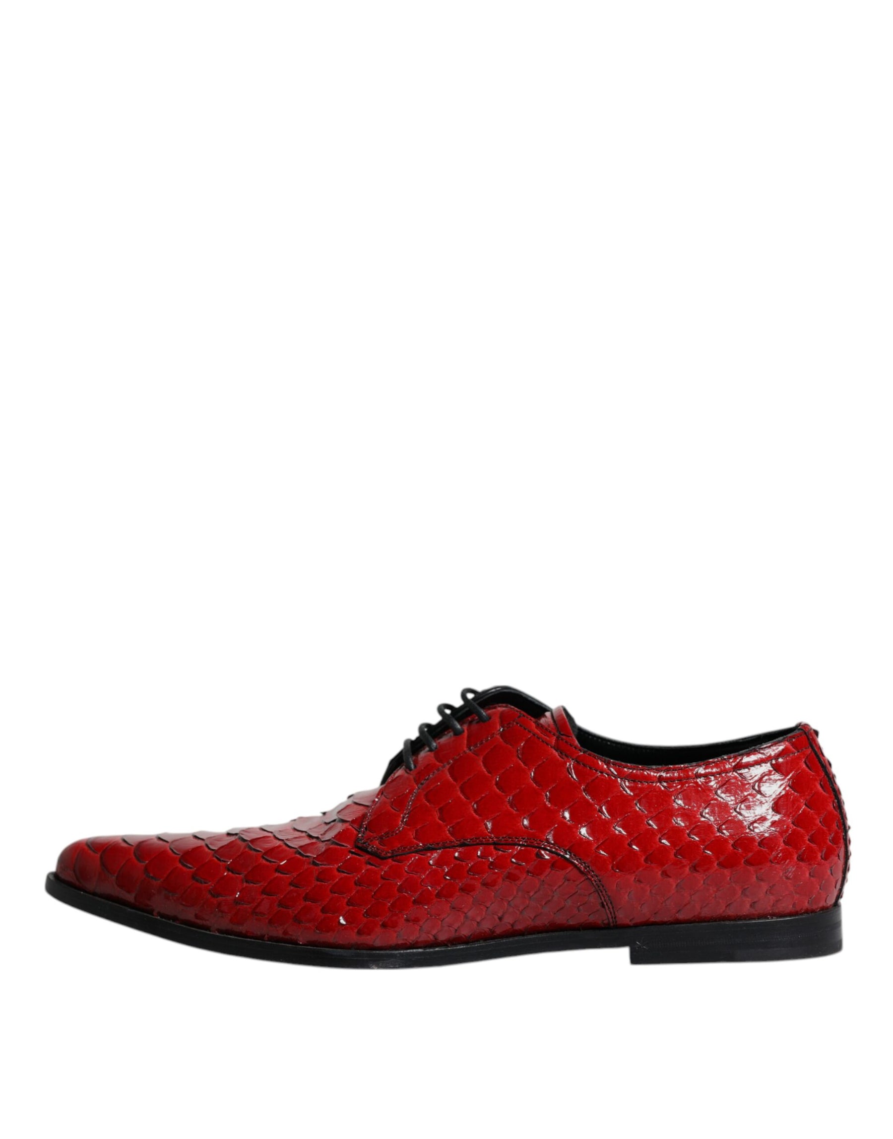 Dolce & Gabbana Red Textured Varnished Derby Men Formal Shoes | Regal Royce