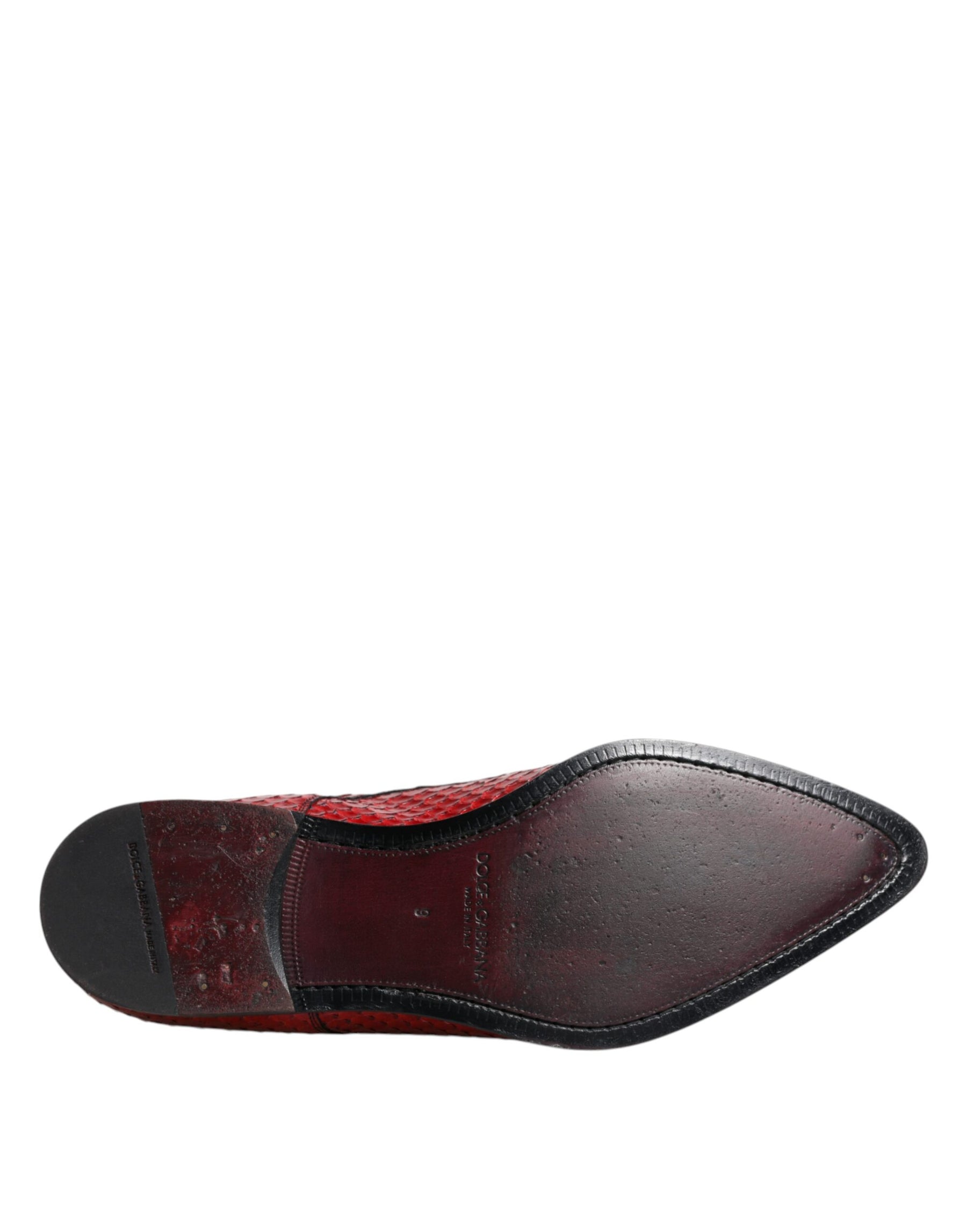 Dolce & Gabbana Red Textured Varnished Derby Men Formal Shoes | Regal Royce