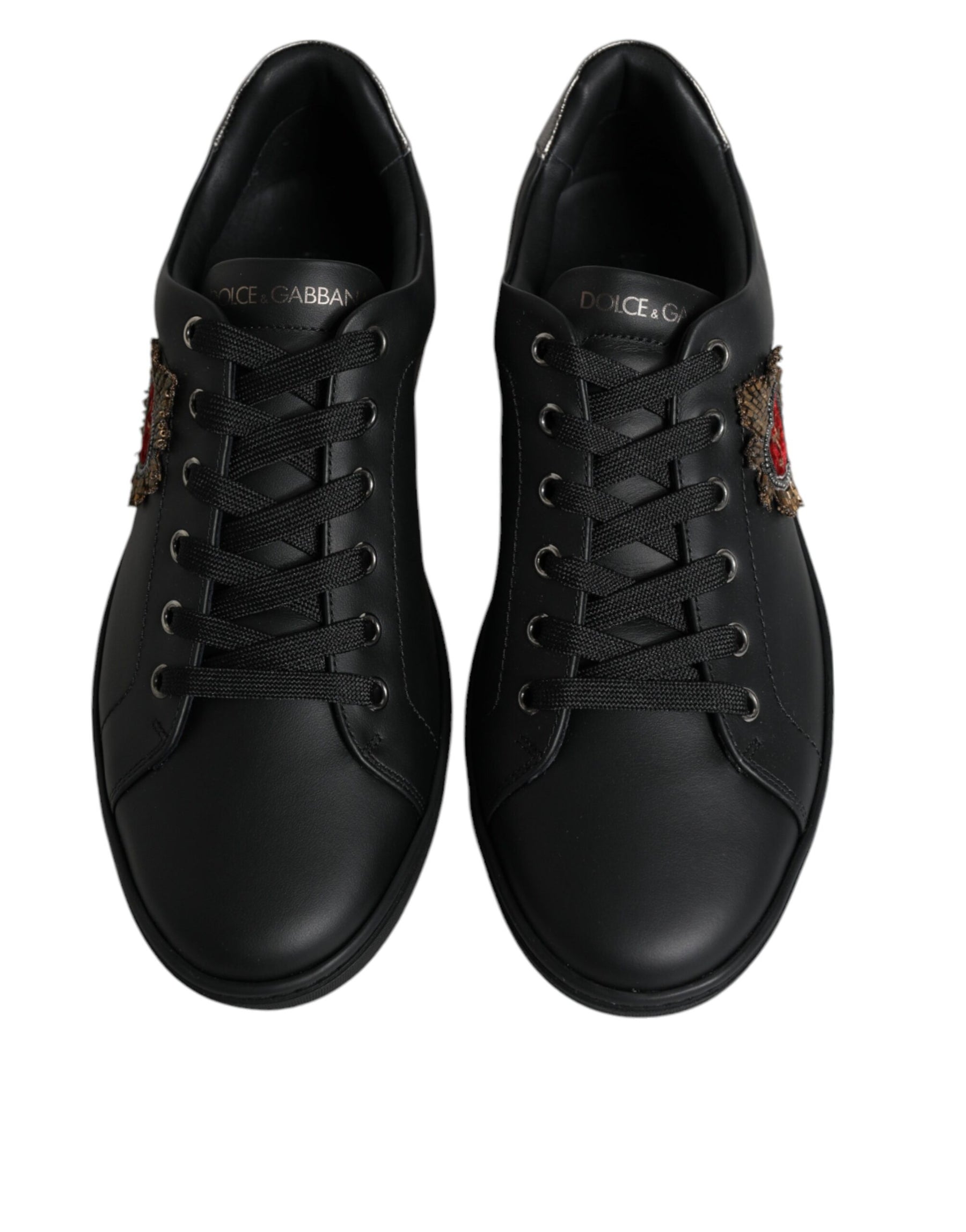 Dolce & Gabbana Black London Sacred Heart Men Sneakers Shoes | Regal Royce