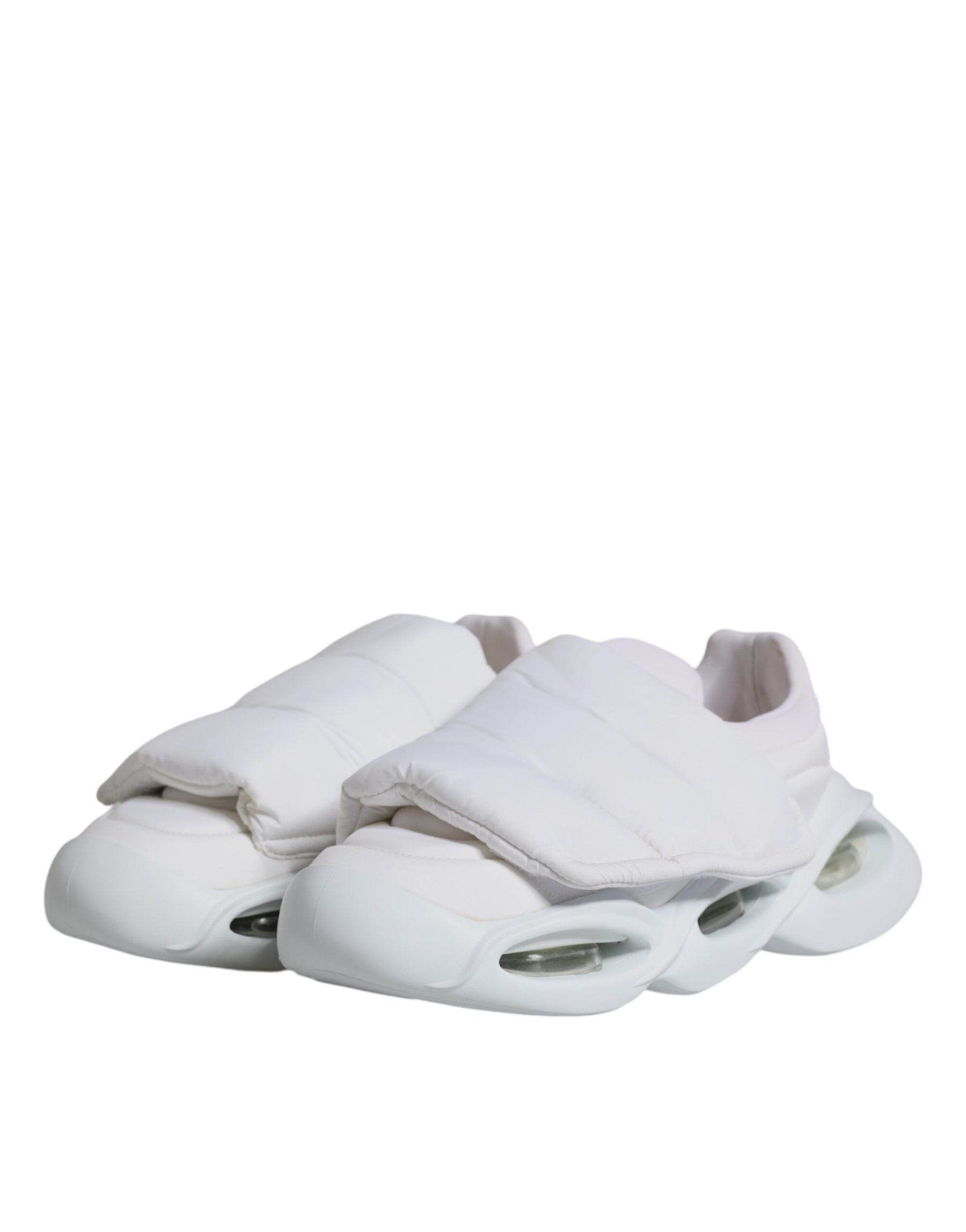 Dolce & Gabbana White Padded Fabric Low Top Sneakers Shoes | Regal Royce