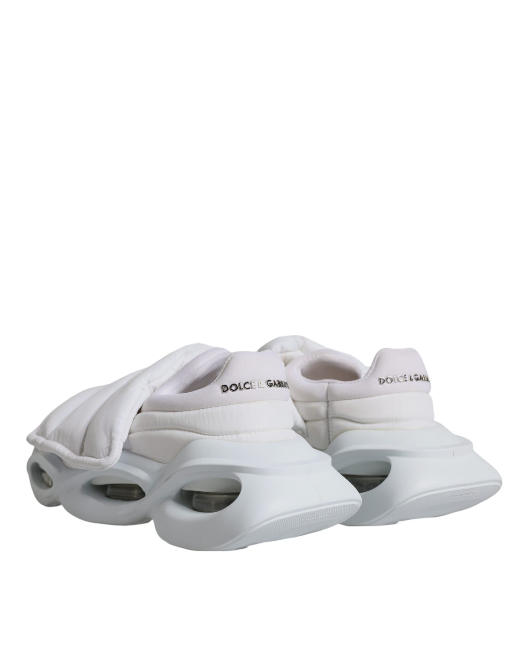 Dolce & Gabbana White Padded Fabric Low Top Sneakers Shoes | Regal Royce