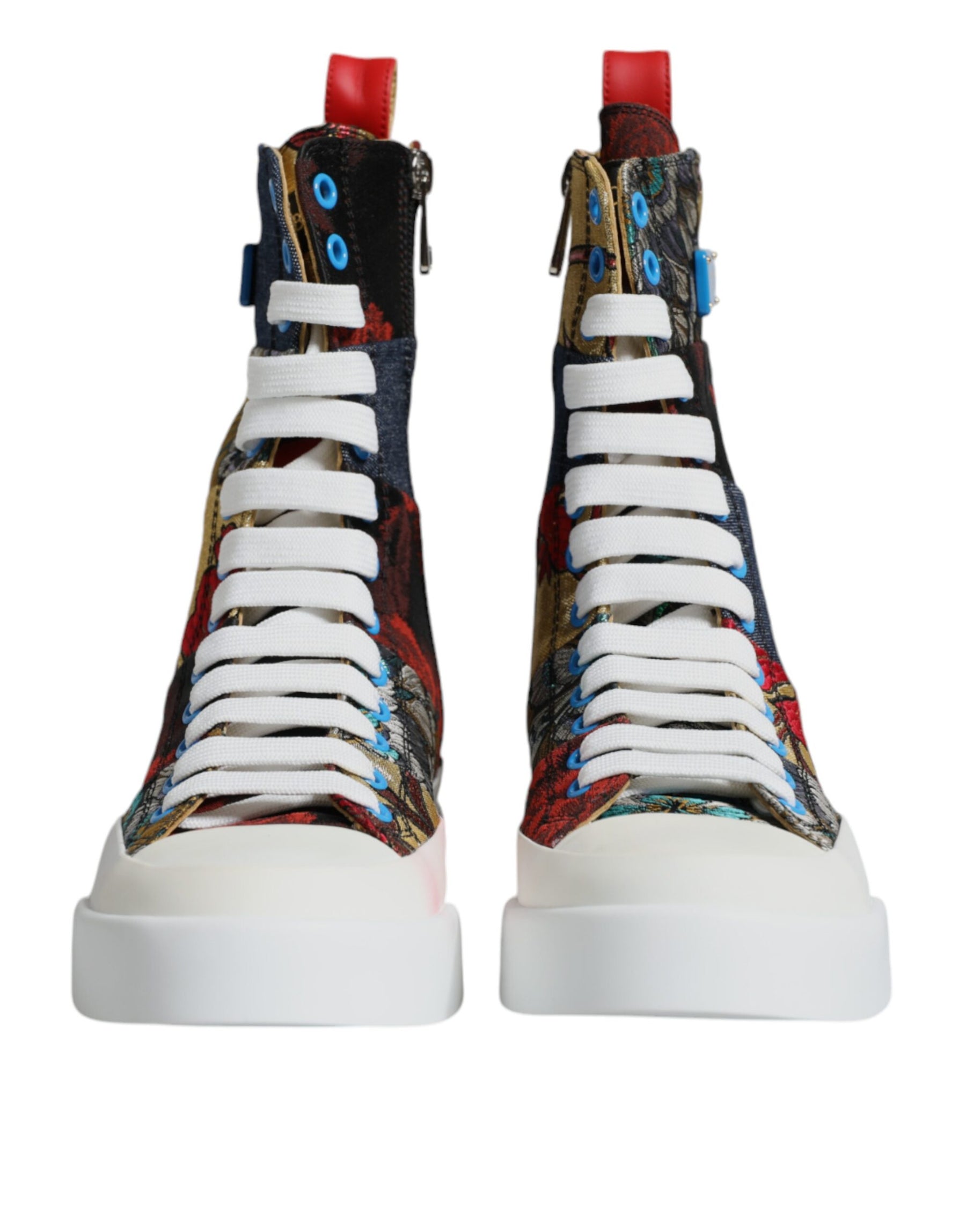 Dolce & Gabbana Multicolor Patchwork High Top Sneakers Shoes | Regal Royce