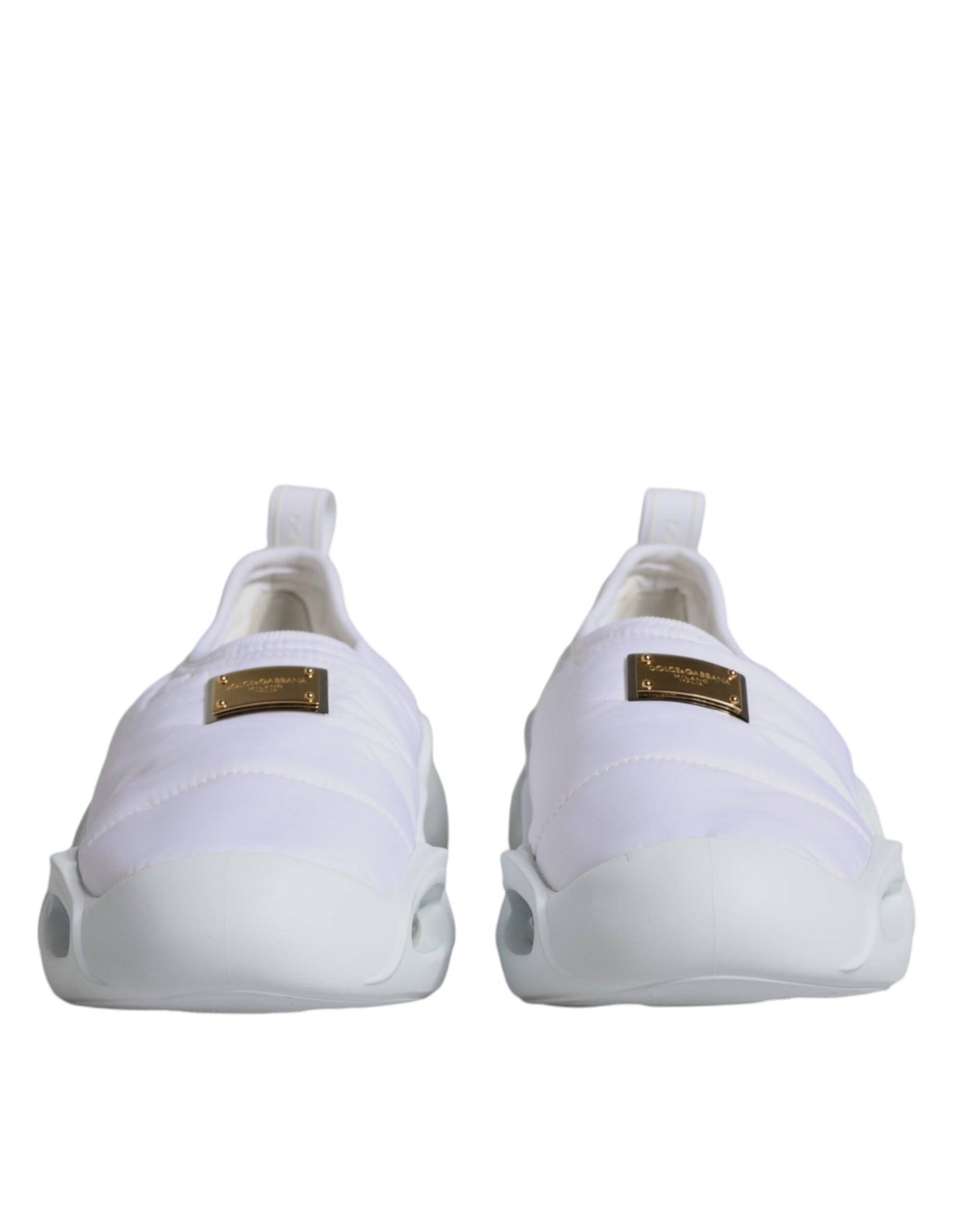 Dolce & Gabbana White Padded Fabric Low Top Sneakers Shoes | Regal Royce