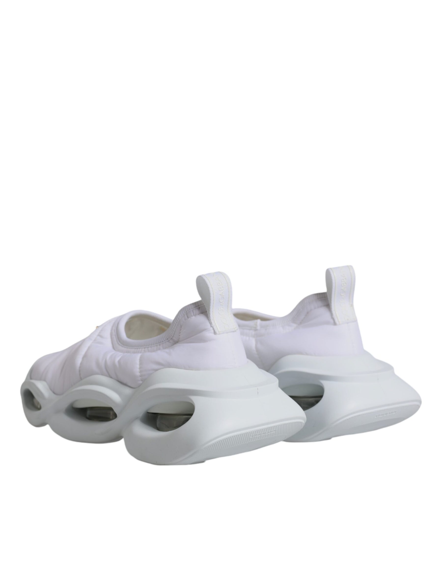 Dolce & Gabbana White Padded Fabric Low Top Sneakers Shoes | Regal Royce