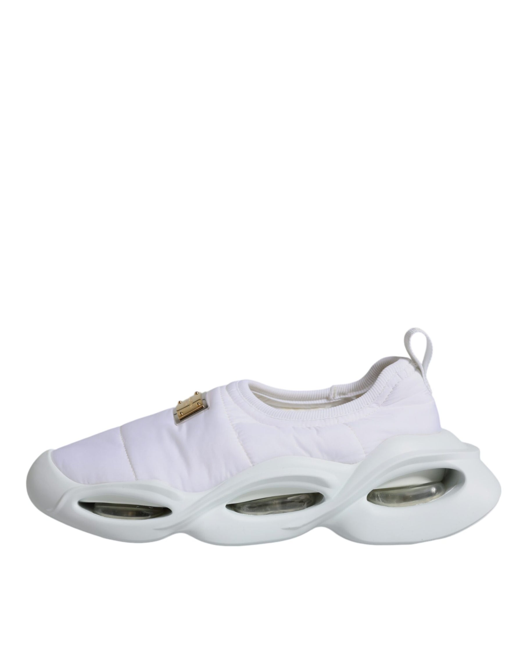 Dolce & Gabbana White Padded Fabric Low Top Sneakers Shoes | Regal Royce