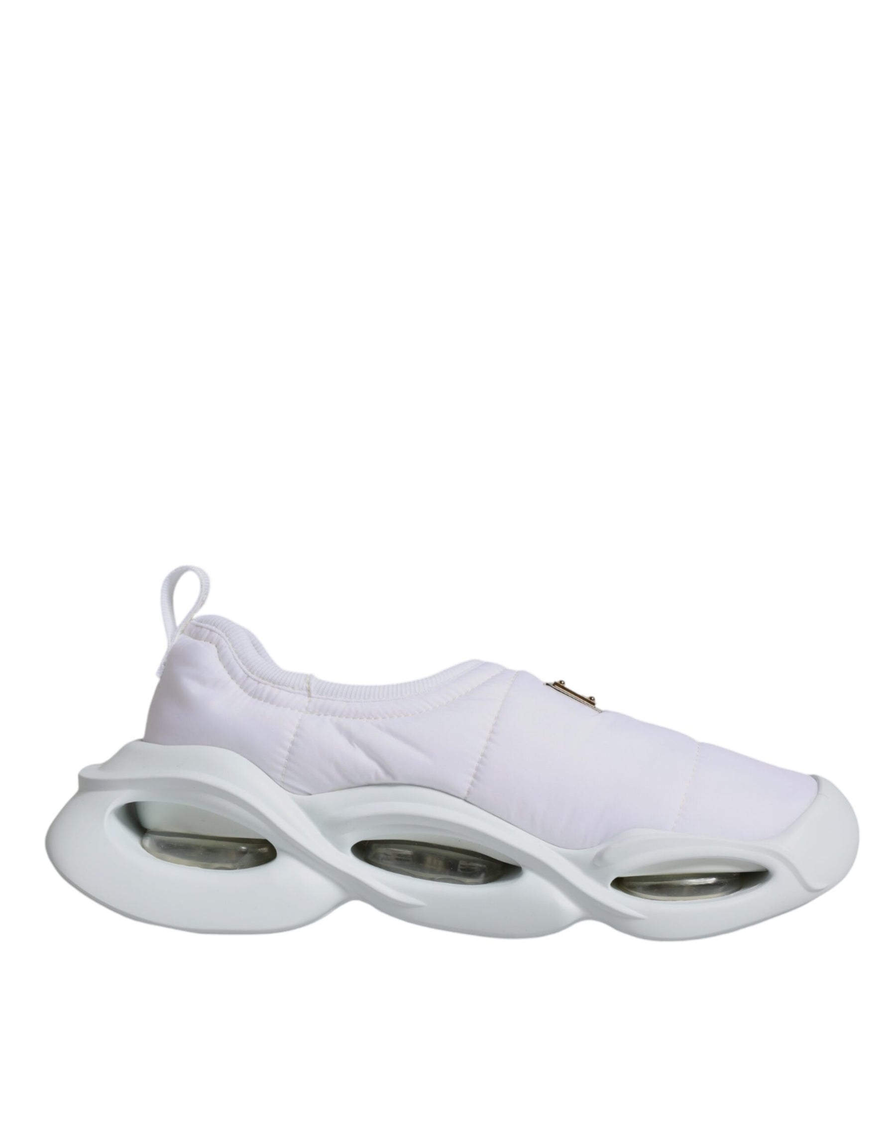 Dolce & Gabbana White Padded Fabric Low Top Sneakers Shoes | Regal Royce