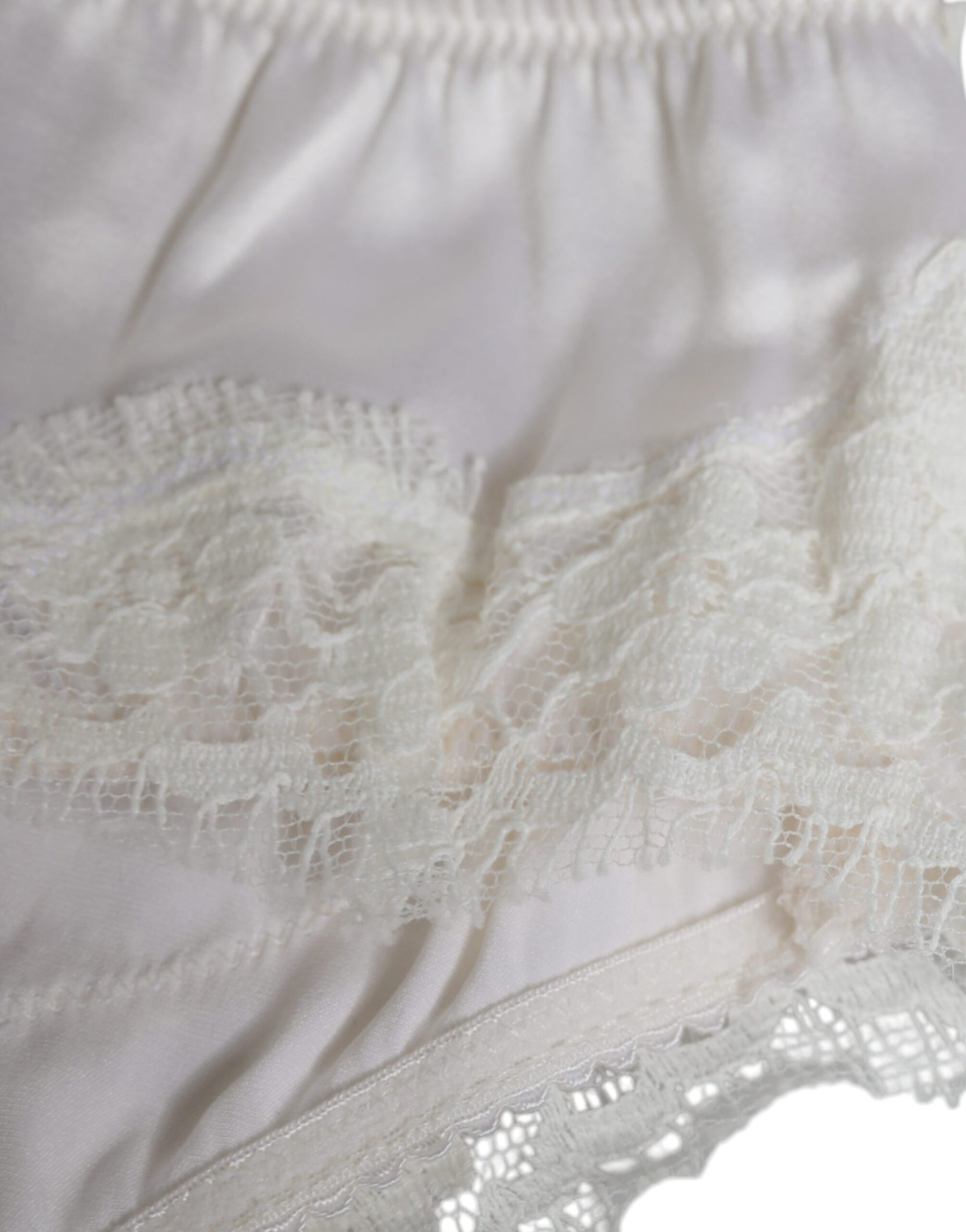 Dolce & Gabbana White Silk Stretch Panty Balconette Bra Underwear | Regal Royce