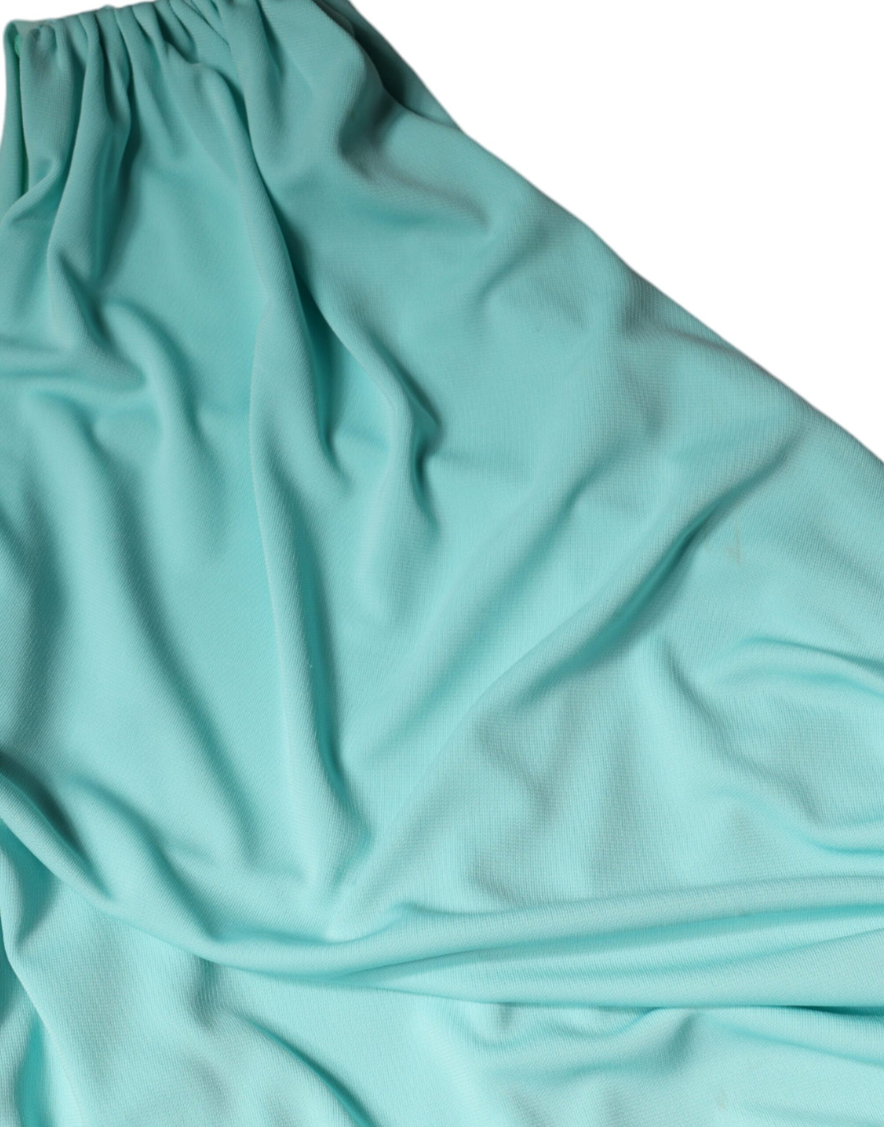 Christian Pellizzari Light Blue Jersey Long Drape One Shoulder Dress | Regal Royce