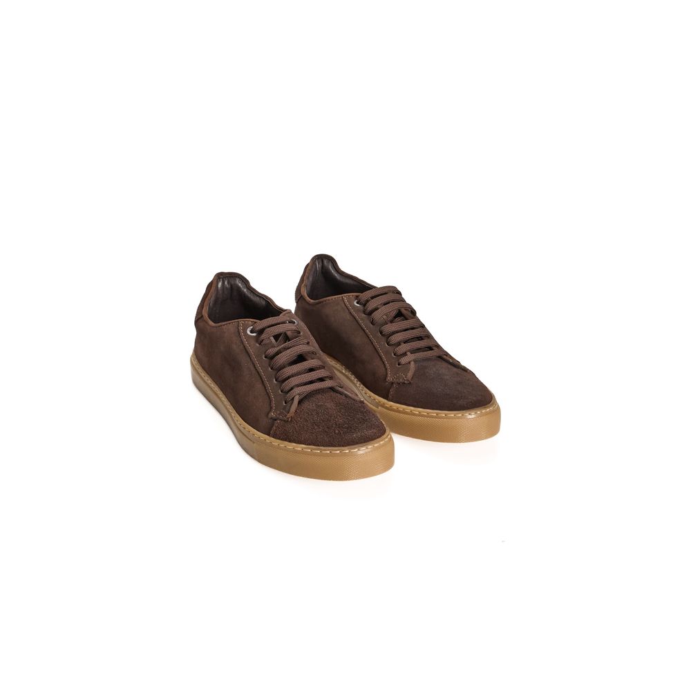 Roberto Pepe Luxury Brown Calfskin Men Sneaker | Regal Royce