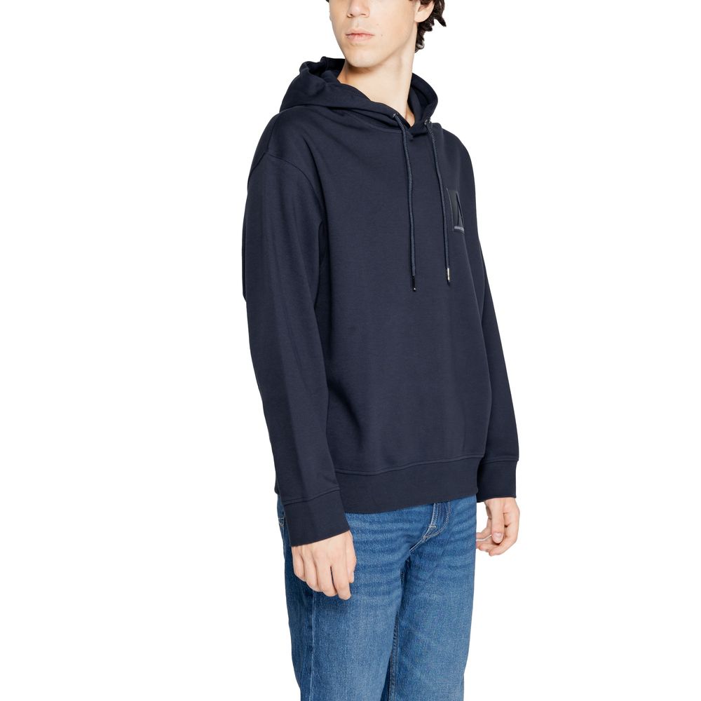 Armani Exchange Blue Cotton Hoodie | Regal Royce