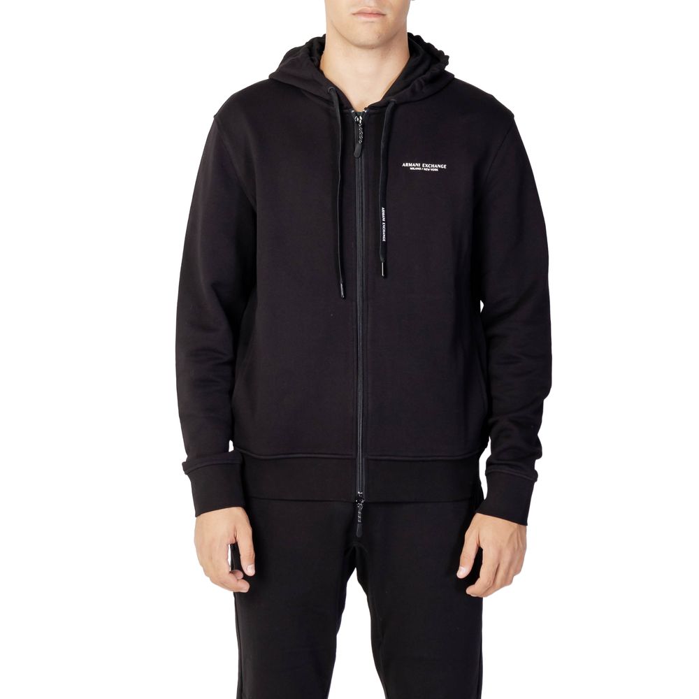 Armani Exchange Black Cotton Hoodie | Regal Royce