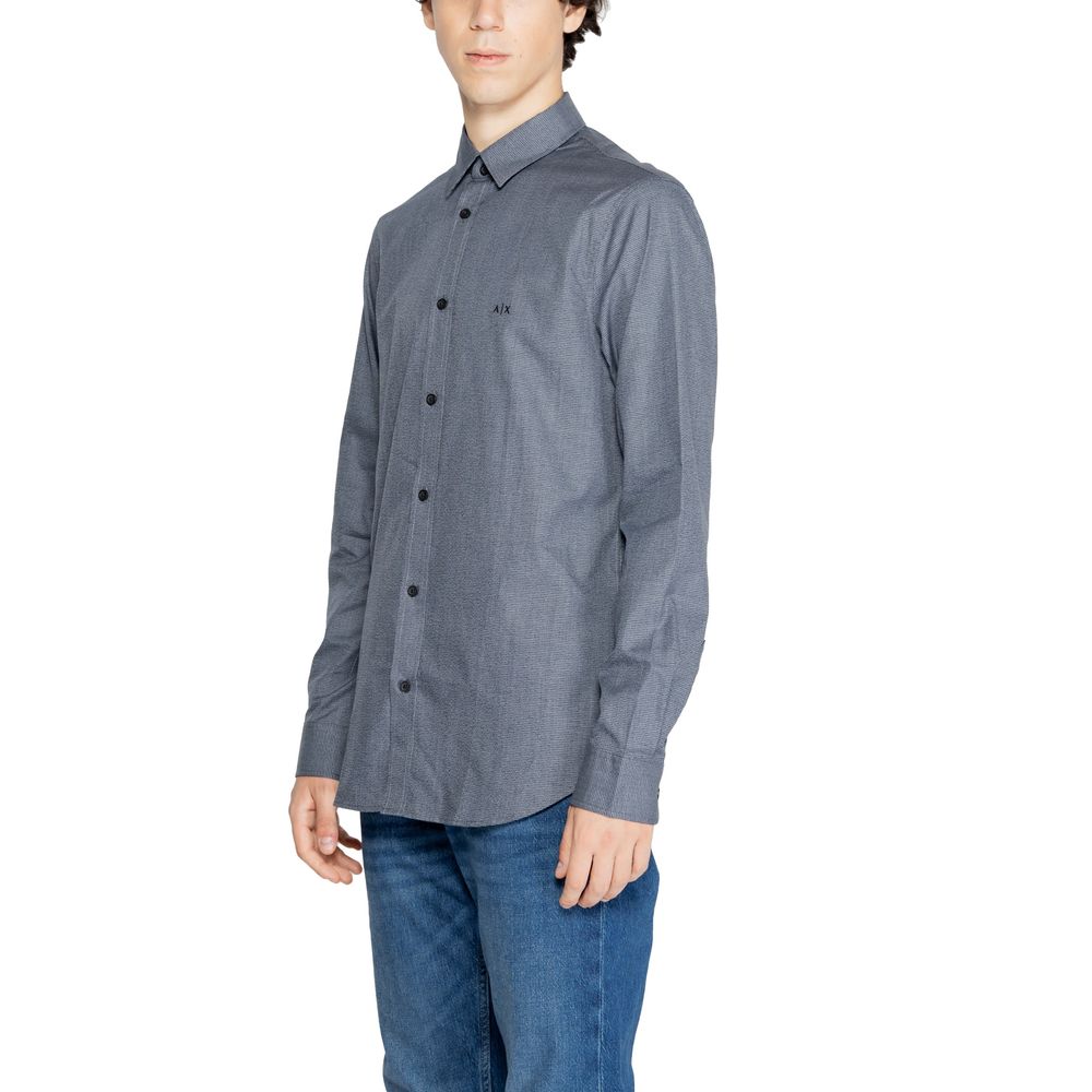 Armani Exchange Blue Cotton Dress Shirt | Regal Royce