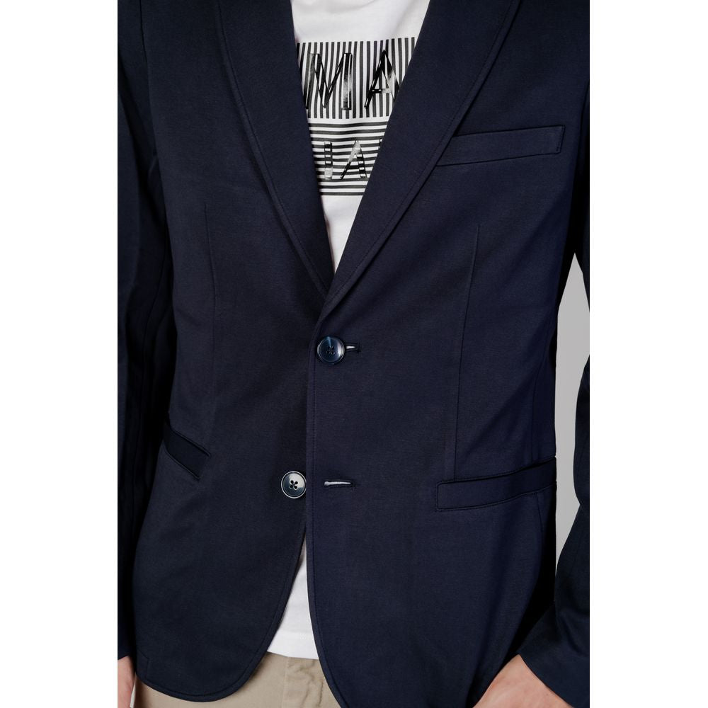 Armani Exchange Blue Viscose Blazer | Regal Royce