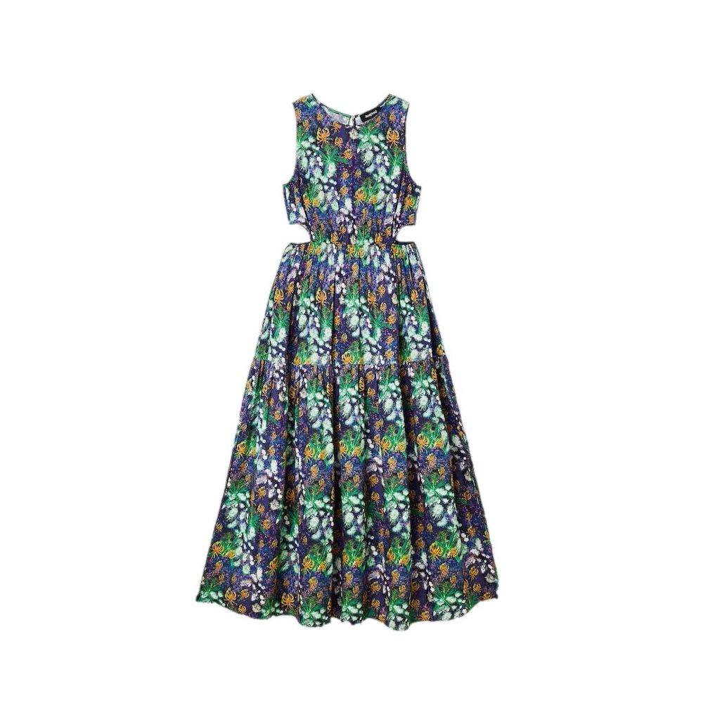 Desigual Blue Viscose Long Dress | Regal Royce