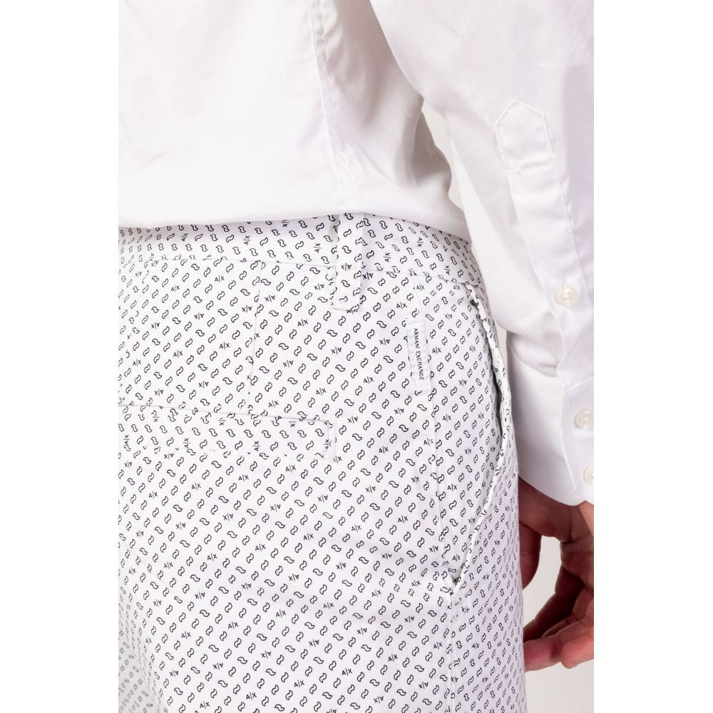 Armani Exchange White Cotton Bermuda Shorts | Regal Royce