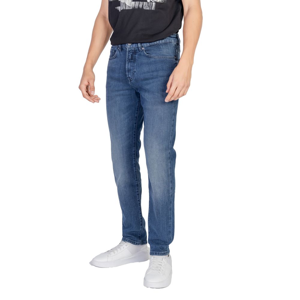 Hugo Boss Blue Cotton Relaxed Fit Jeans | Regal Royce