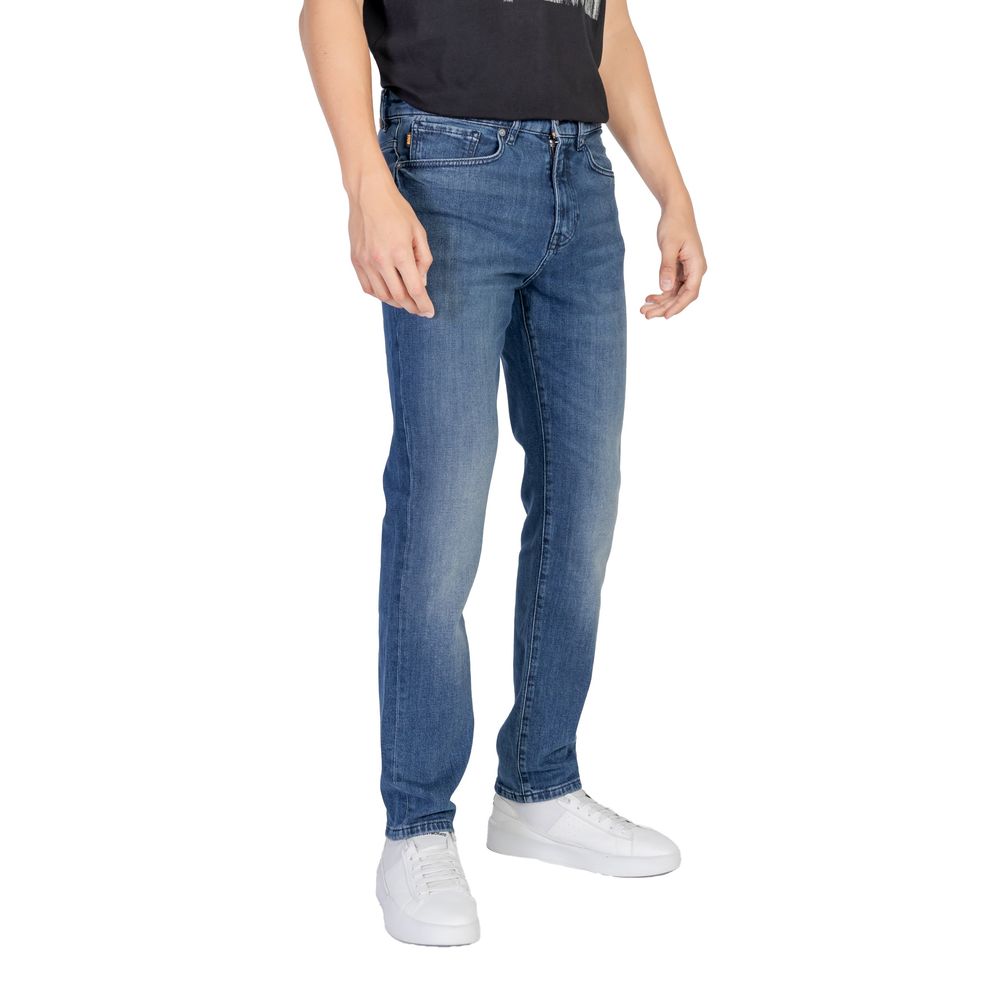 Hugo Boss Blue Cotton Relaxed Fit Jeans | Regal Royce