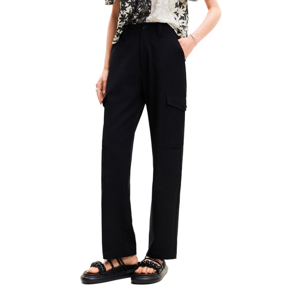 Desigual Black Polyester Cropped Pants