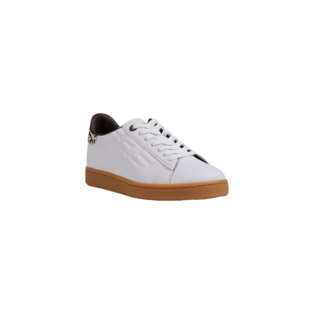 EA7 Emporio Armani Beige Leather Low Top Sneakers | Regal Royce