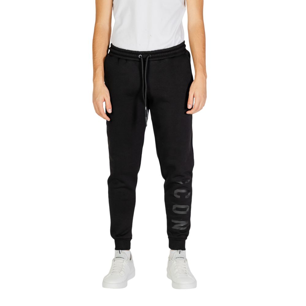 Icon Black Cotton Joggers (Workout Pants) | Regal Royce