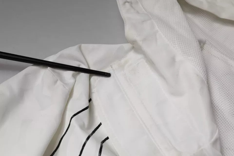 Dolce & Gabbana White Hooded Parka Polyester Trench Coat Jacket | Regal Royce