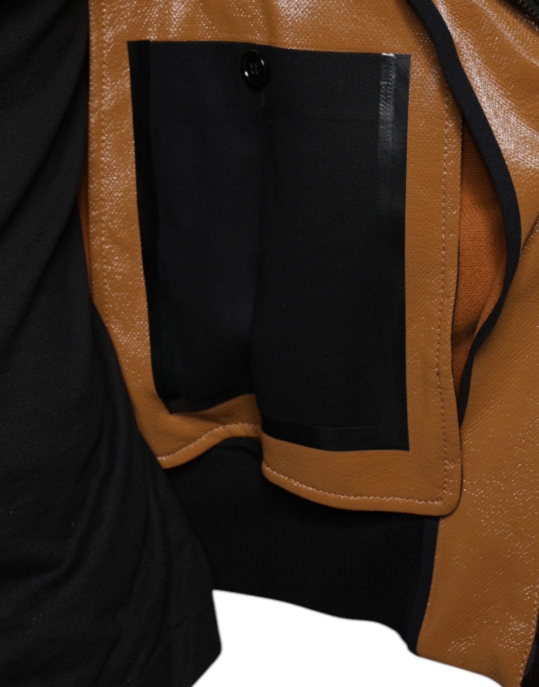 Dolce & Gabbana Brown Leather Full Zip Men Bomber Jacket | Regal Royce