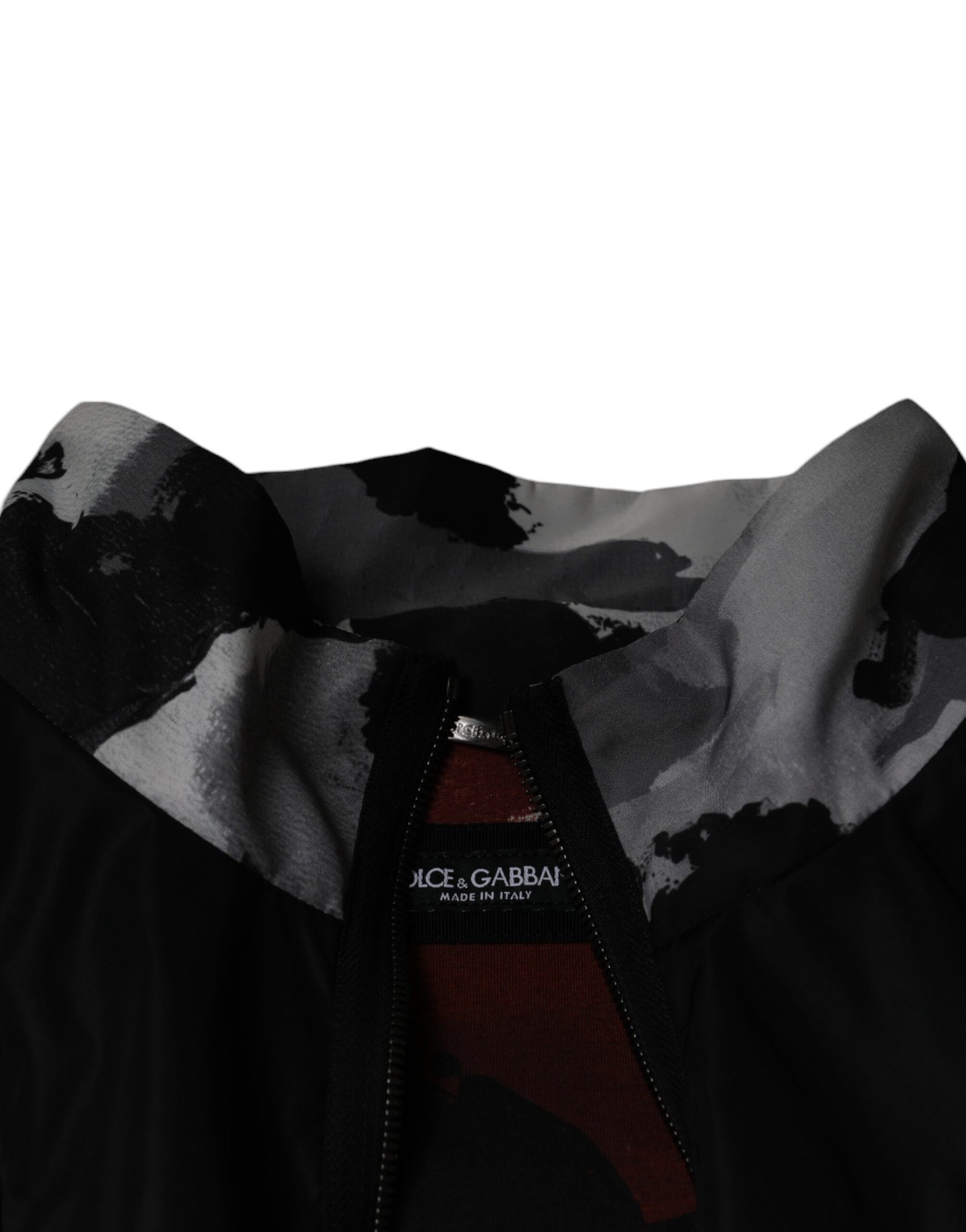 Dolce & Gabbana Black Nylon Full Zip Men Bomber Jacket | Regal Royce