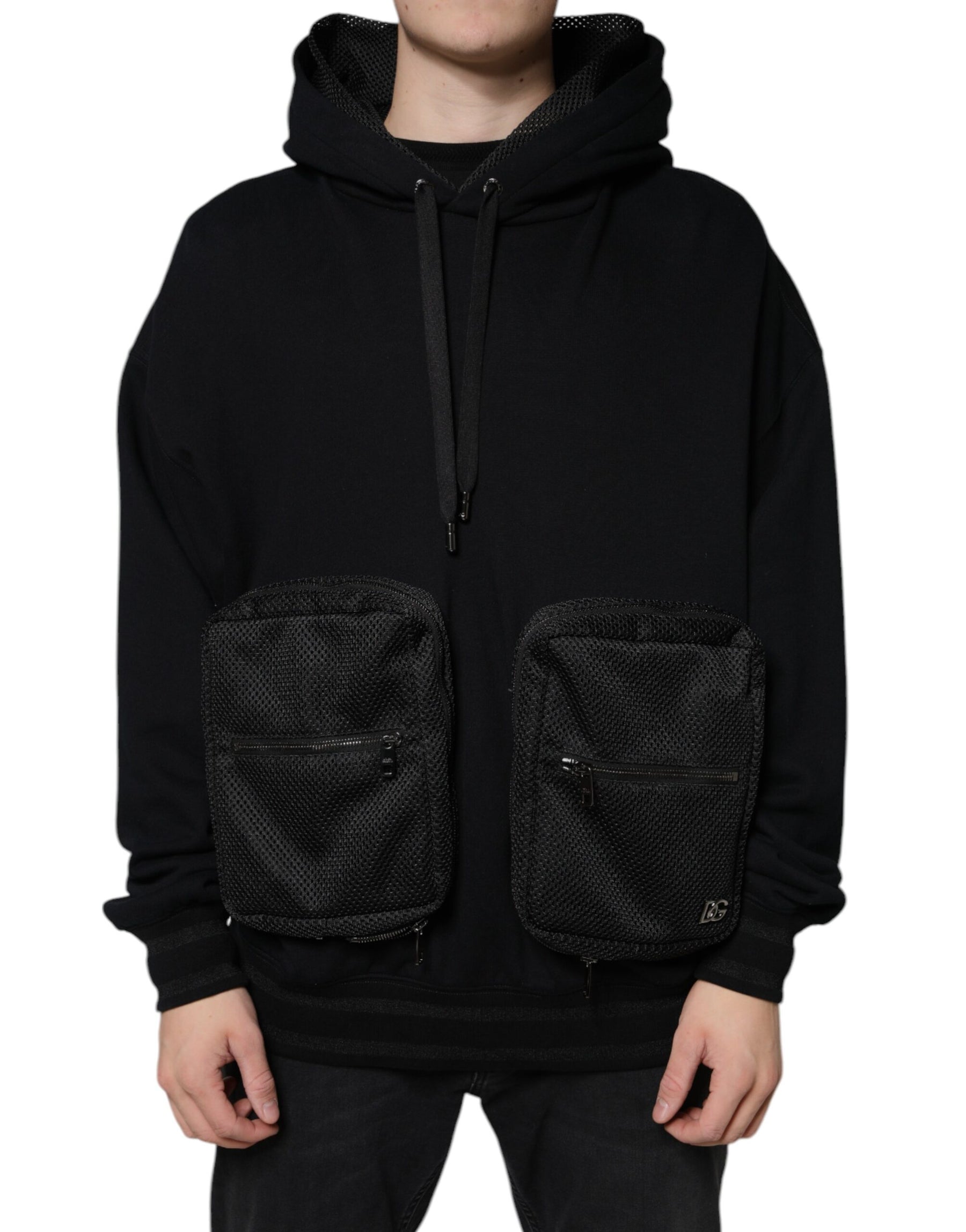 Dolce & Gabbana Black Hooded Pullover Men Sweatshirt Sweater | Regal Royce