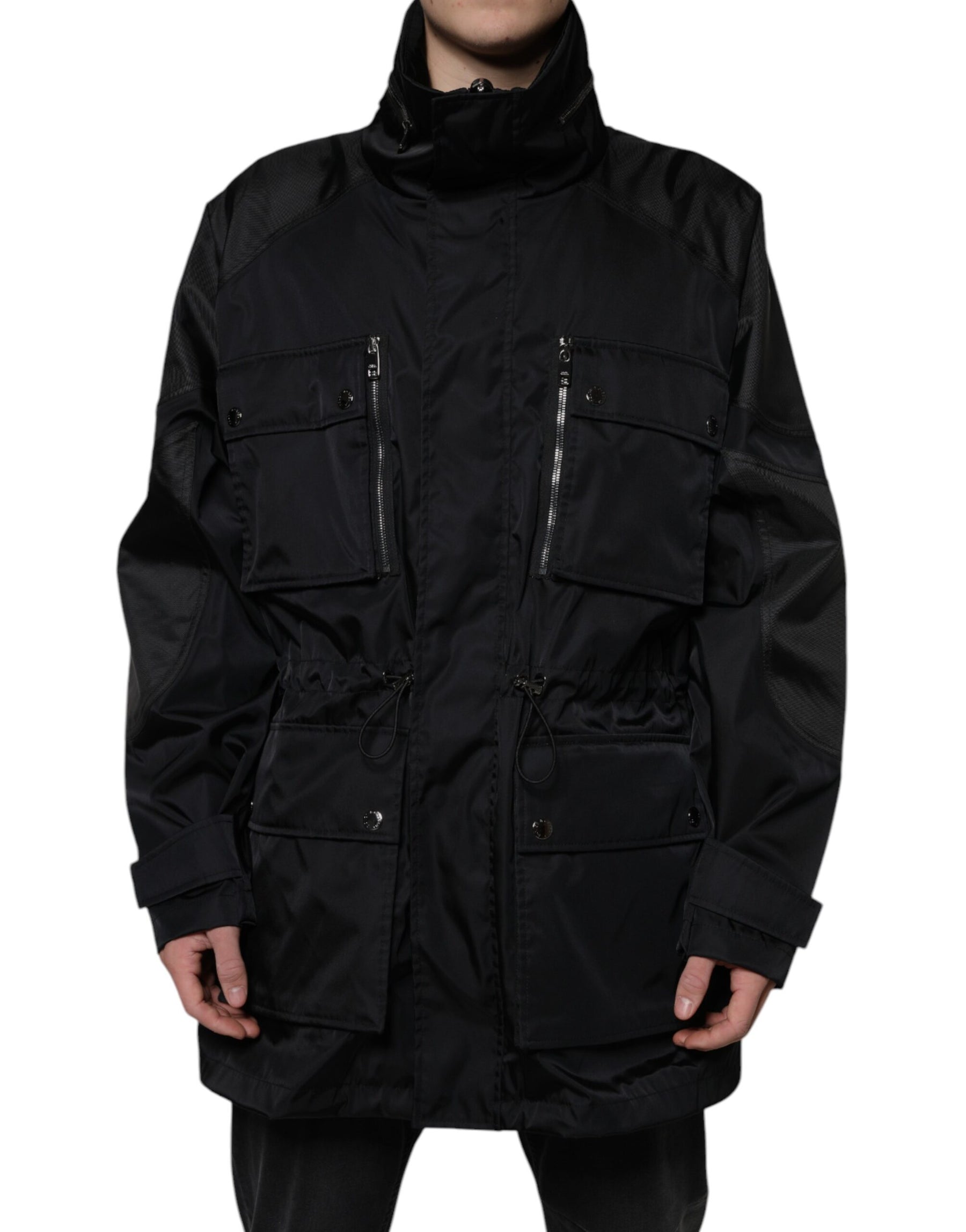 Dolce & Gabbana Black Nylon Winter Men Parka Coat Jacket | Regal Royce