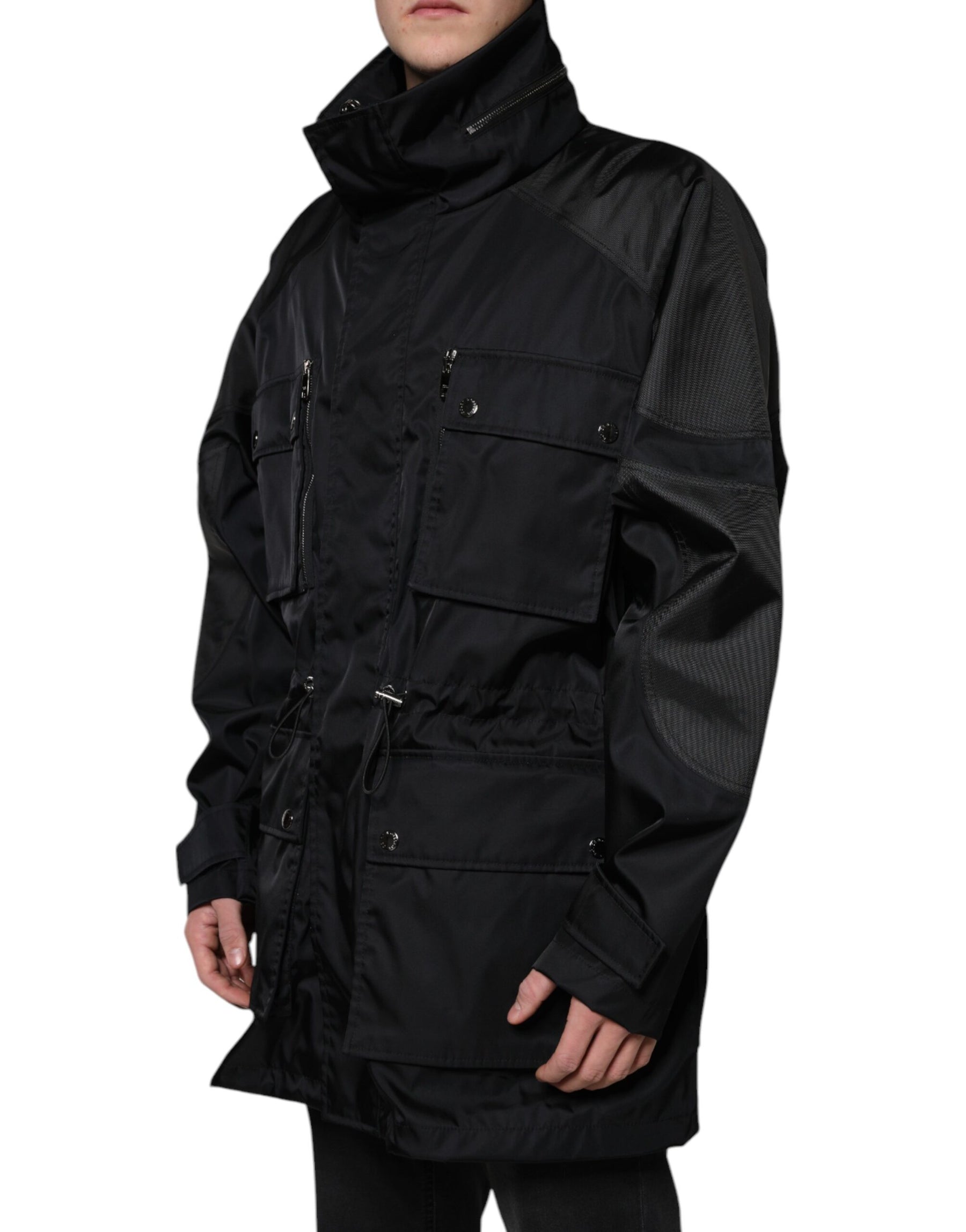 Dolce & Gabbana Black Nylon Winter Men Parka Coat Jacket | Regal Royce