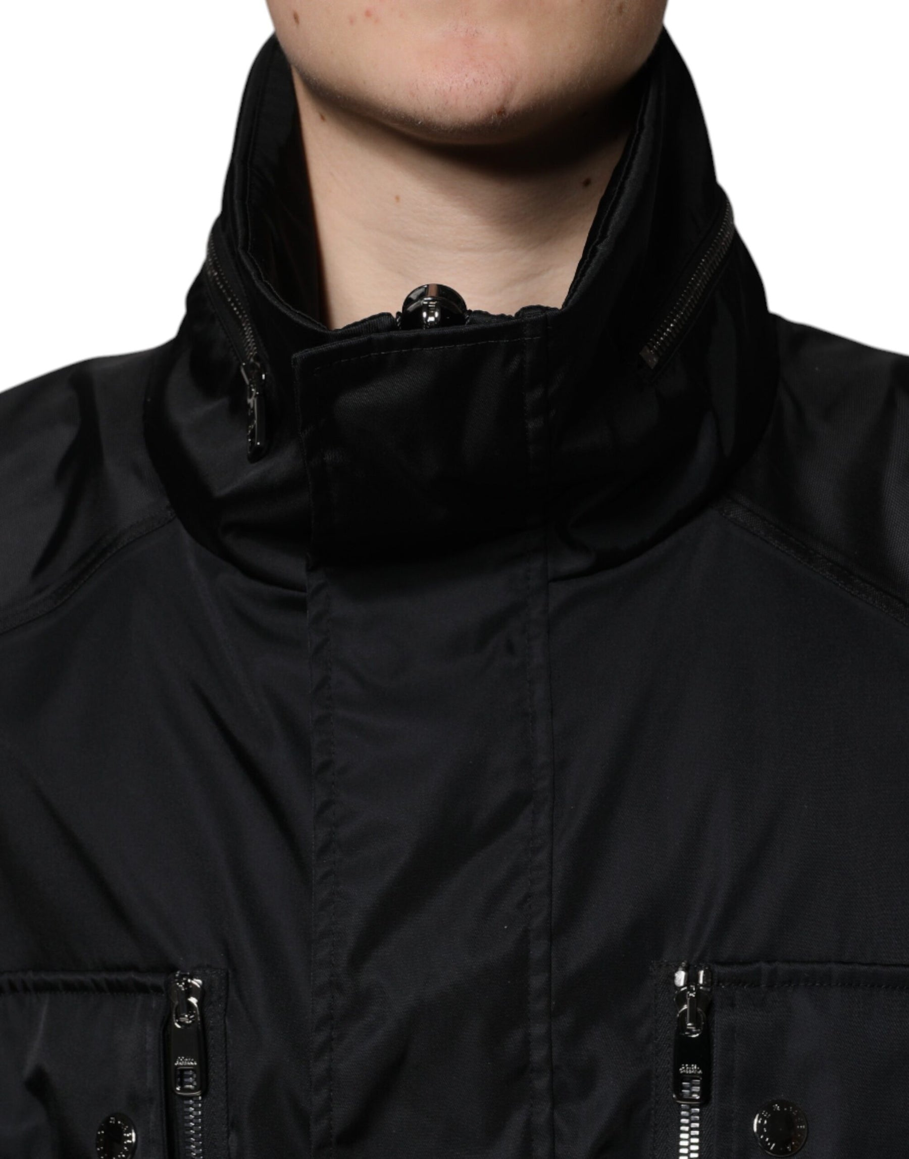 Dolce & Gabbana Black Nylon Winter Men Parka Coat Jacket | Regal Royce