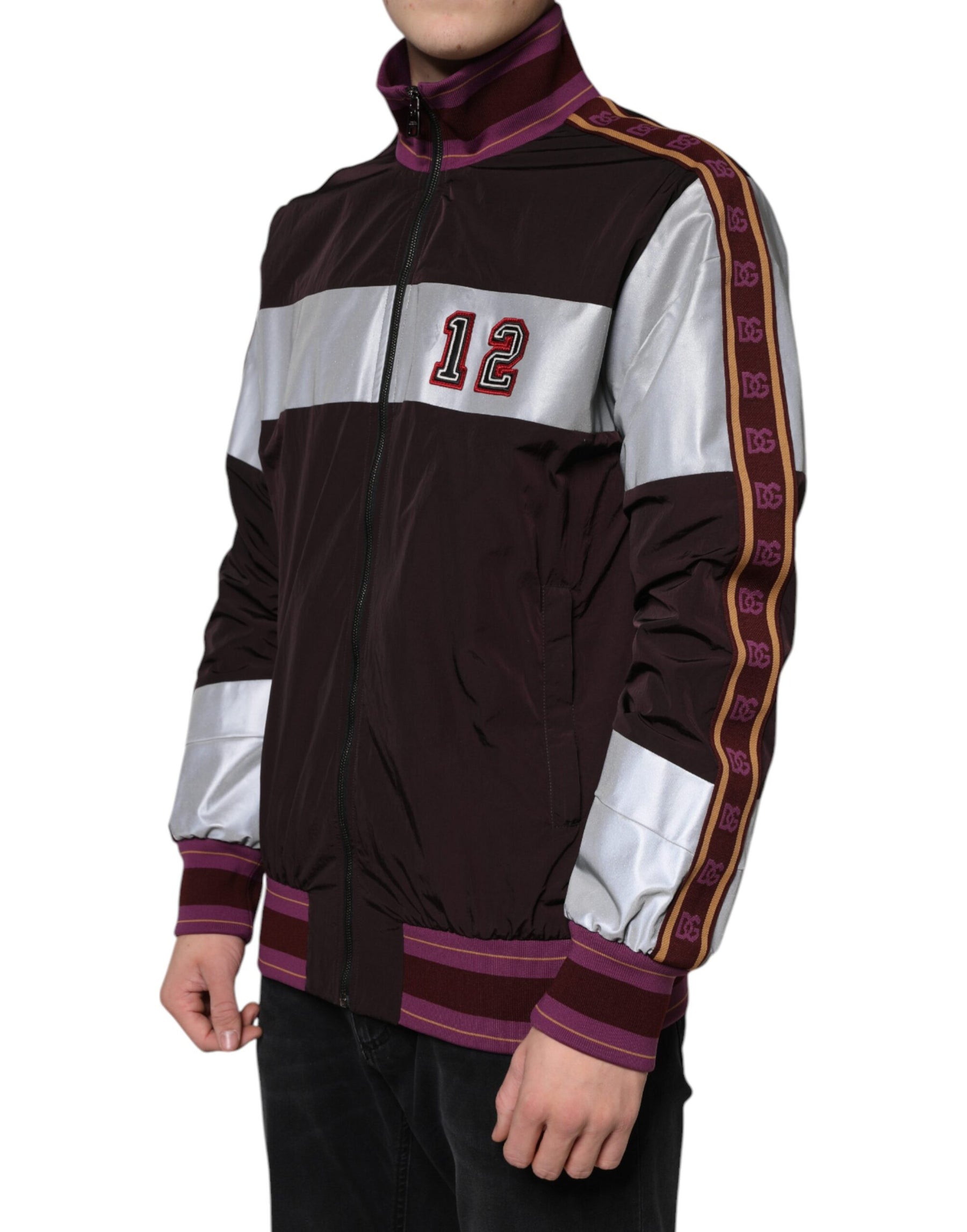 Dolce & Gabbana Multicolor Full Zip Jersey Men Bomber Jacket | Regal Royce