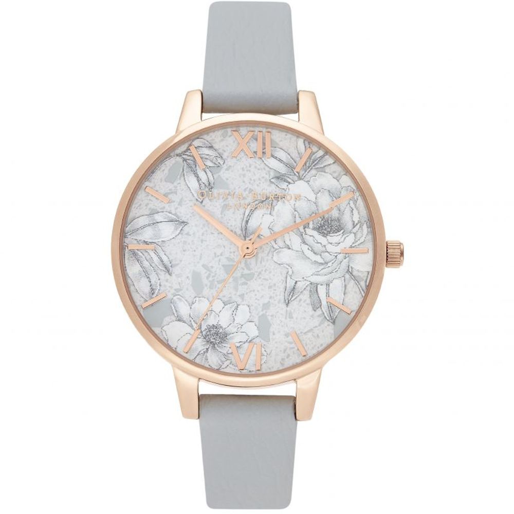 Olivia Burton Gray Artificial Leather Dress Watch | Regal Royce