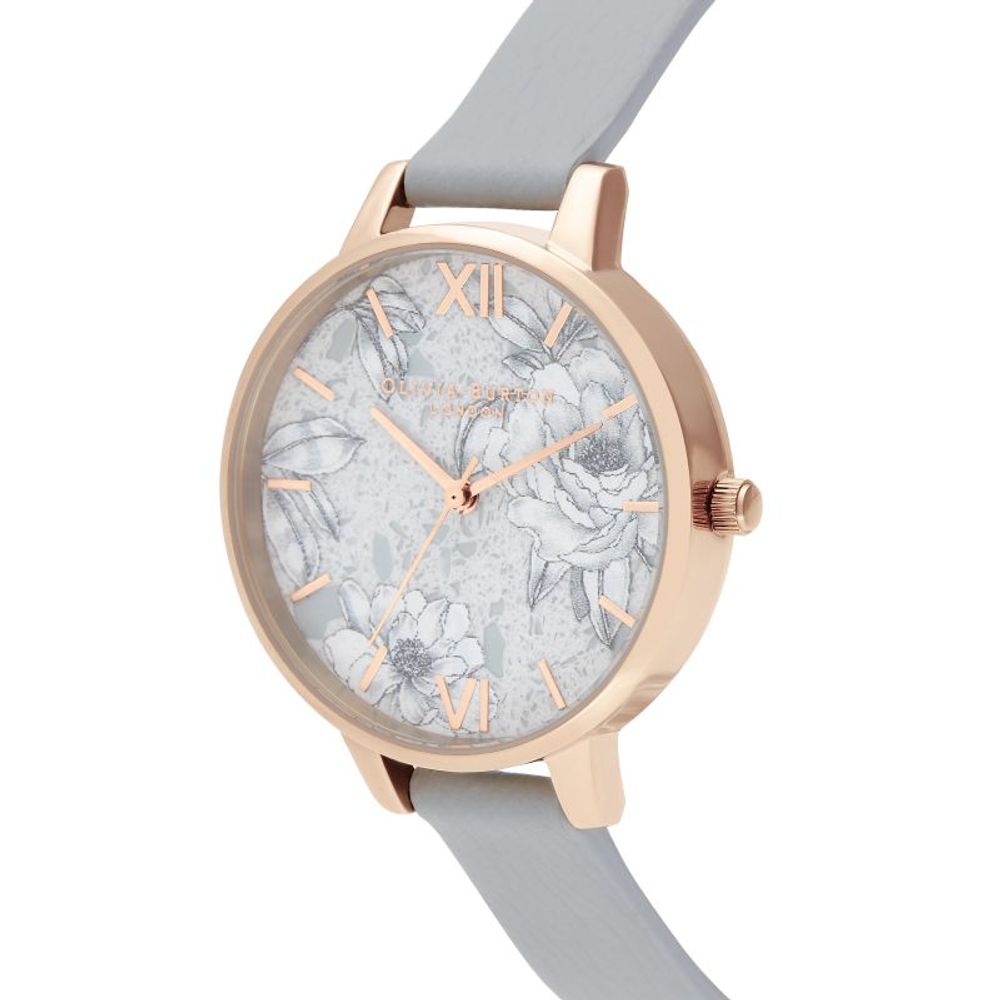 Olivia Burton Gray Artificial Leather Dress Watch | Regal Royce