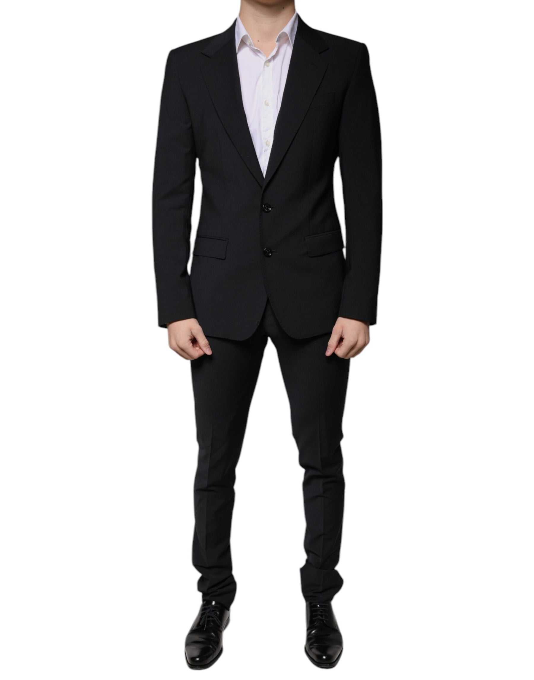 Dolce & Gabbana Black Wool 3 Piece Slim Fit Formal Men Suit | Regal Royce