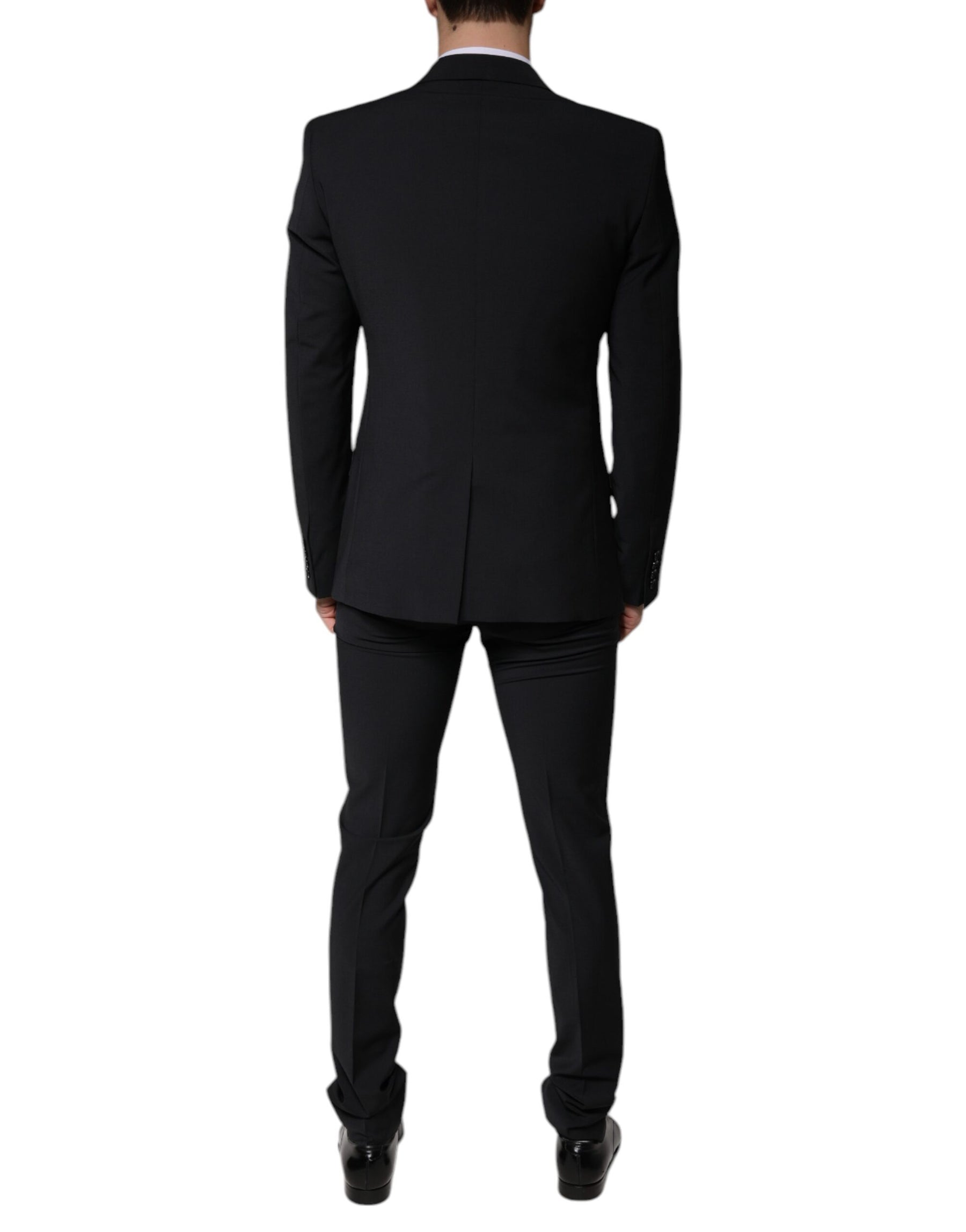 Dolce & Gabbana Black Wool 3 Piece Slim Fit Formal Men Suit | Regal Royce