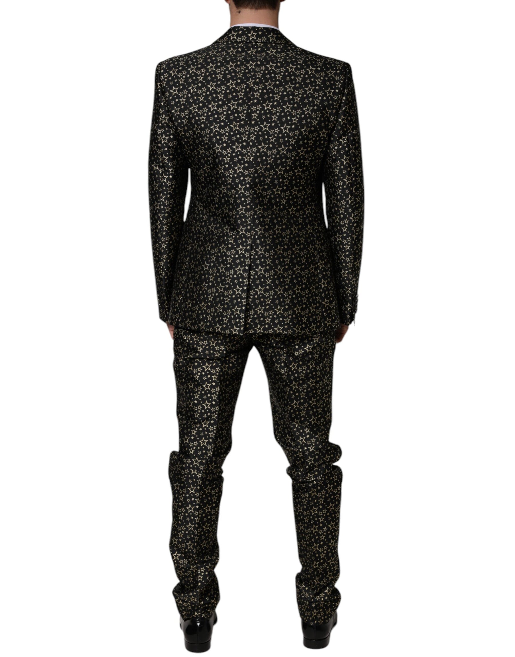 Dolce & Gabbana Black Stars Jacquard SICILIA 2 Piece Suit | Regal Royce