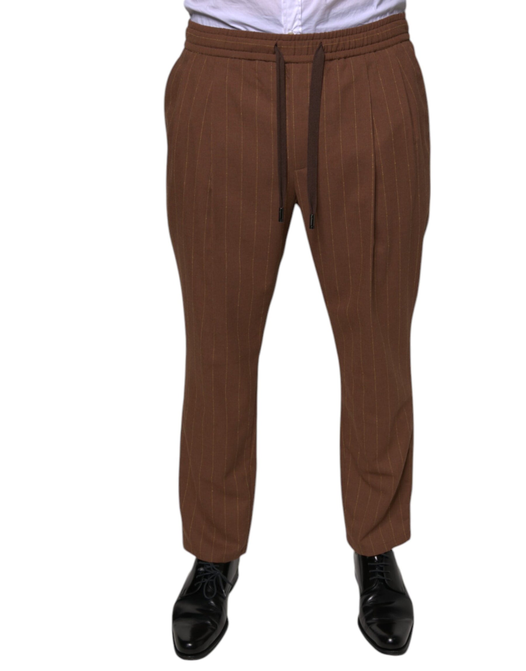Dolce & Gabbana Brown Stripes Skinny Men Dress Pants | Regal Royce