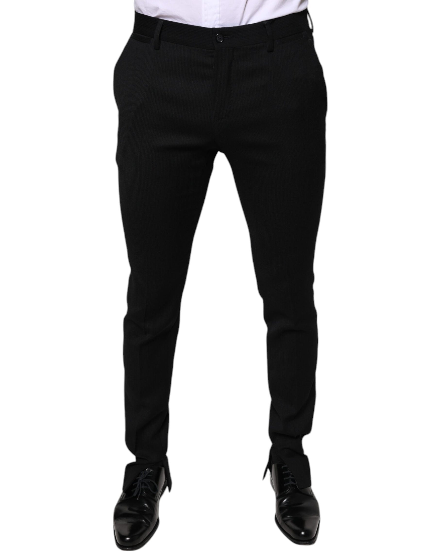 Dolce & Gabbana Black Wool Skinny Formal Dress Pants | Regal Royce
