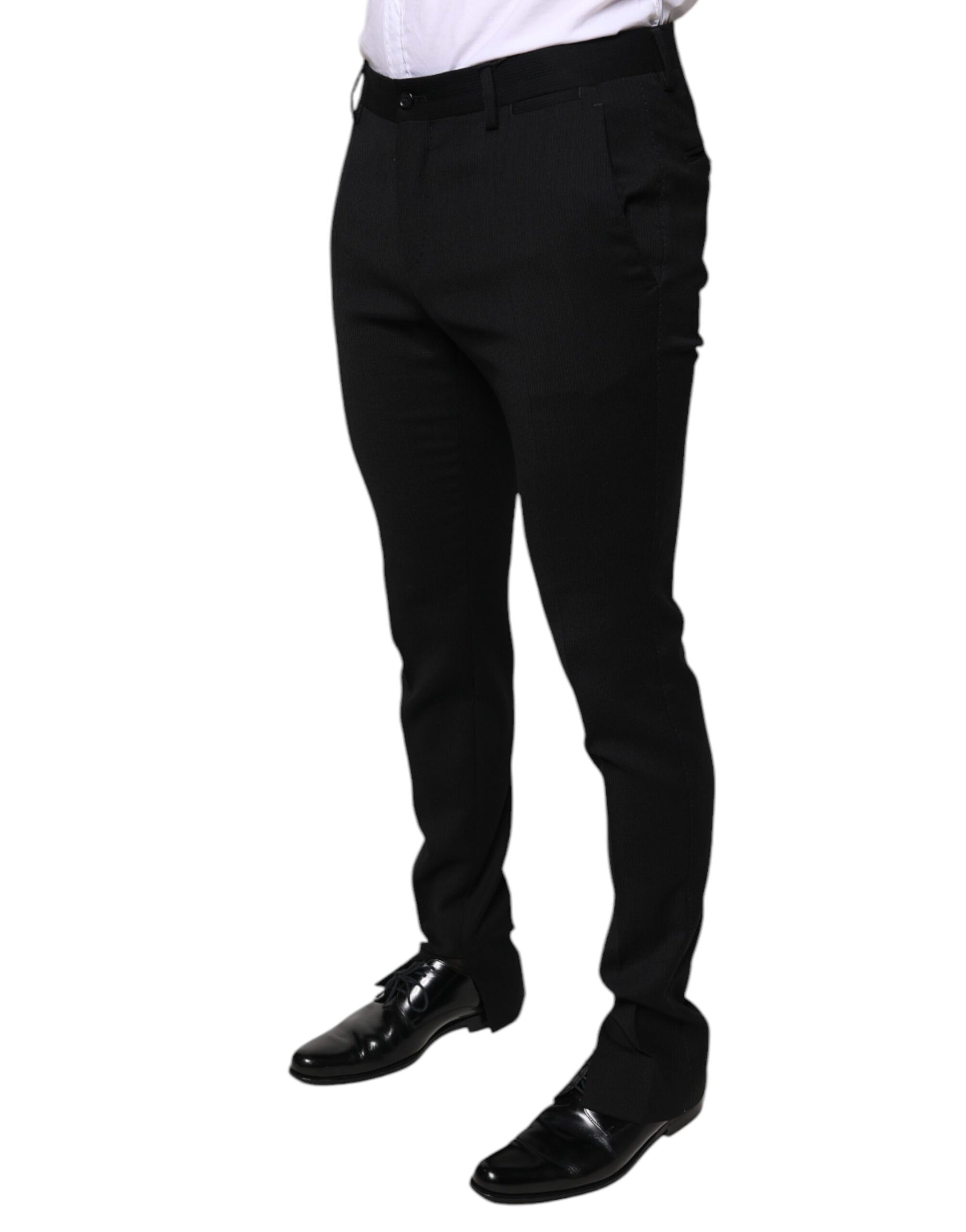 Dolce & Gabbana Black Wool Skinny Formal Dress Pants | Regal Royce