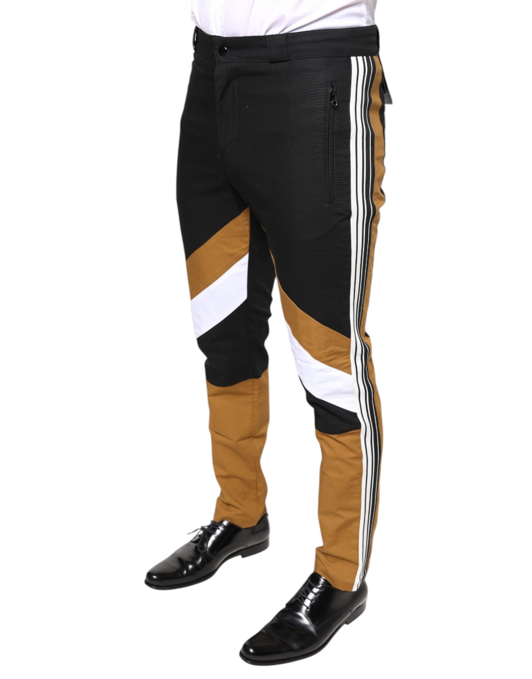 Dolce & Gabbana Multicolor Stripe Skinny Cotton Pants | Regal Royce