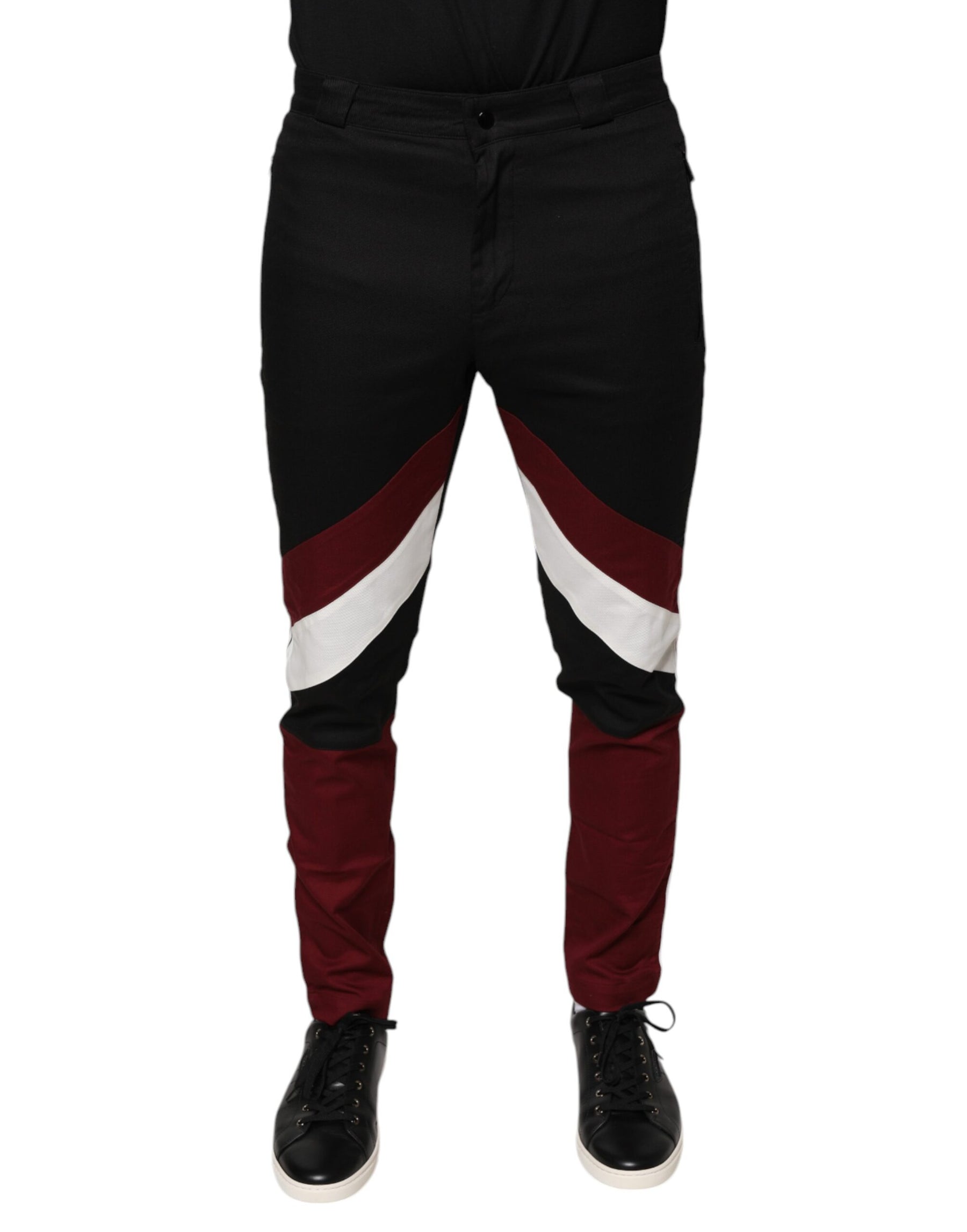Dolce & Gabbana Multicolor Stripe Skinny Cotton Pants | Regal Royce