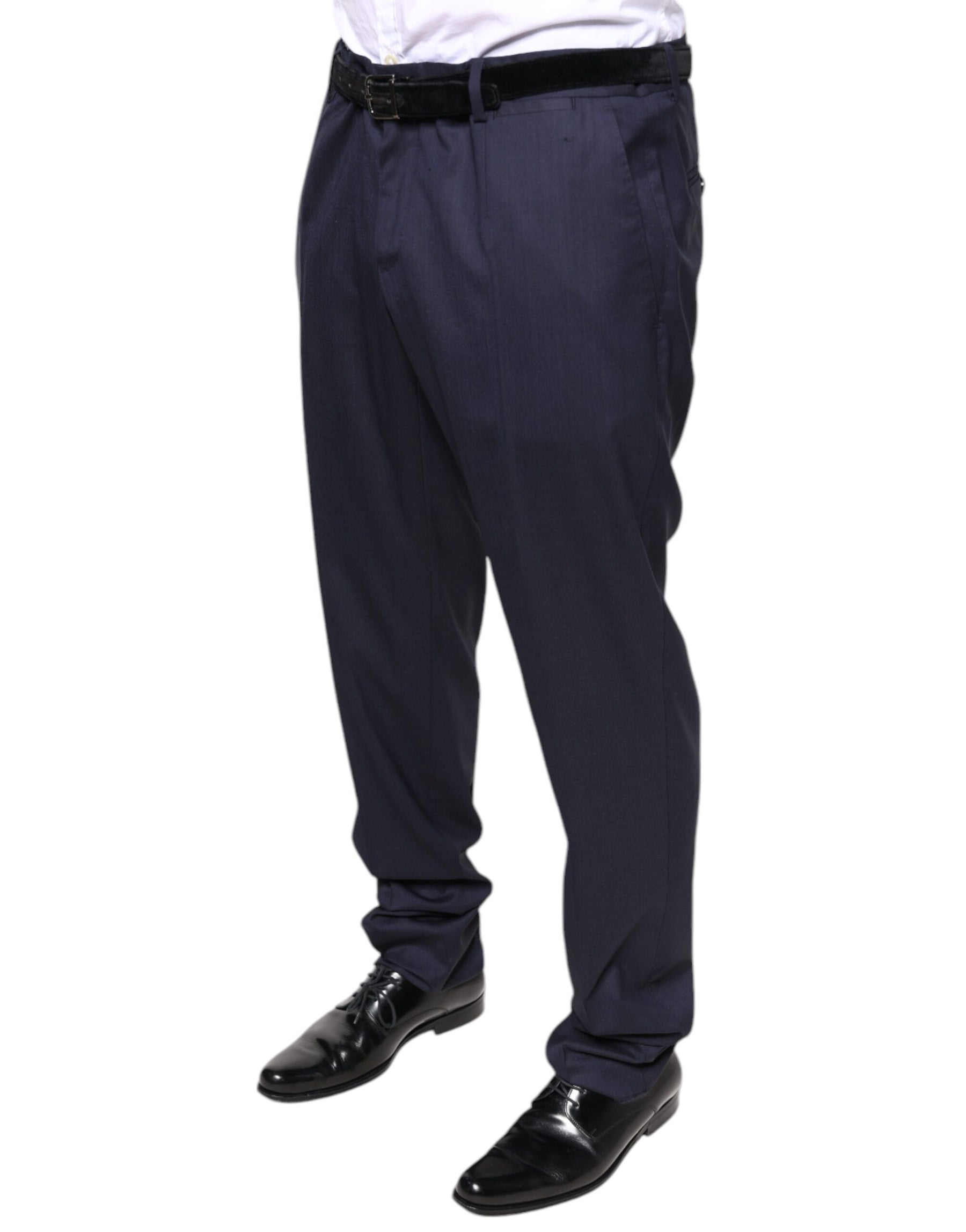 Dolce & Gabbana Blue Wool Skinny Formal Dress Pants | Regal Royce