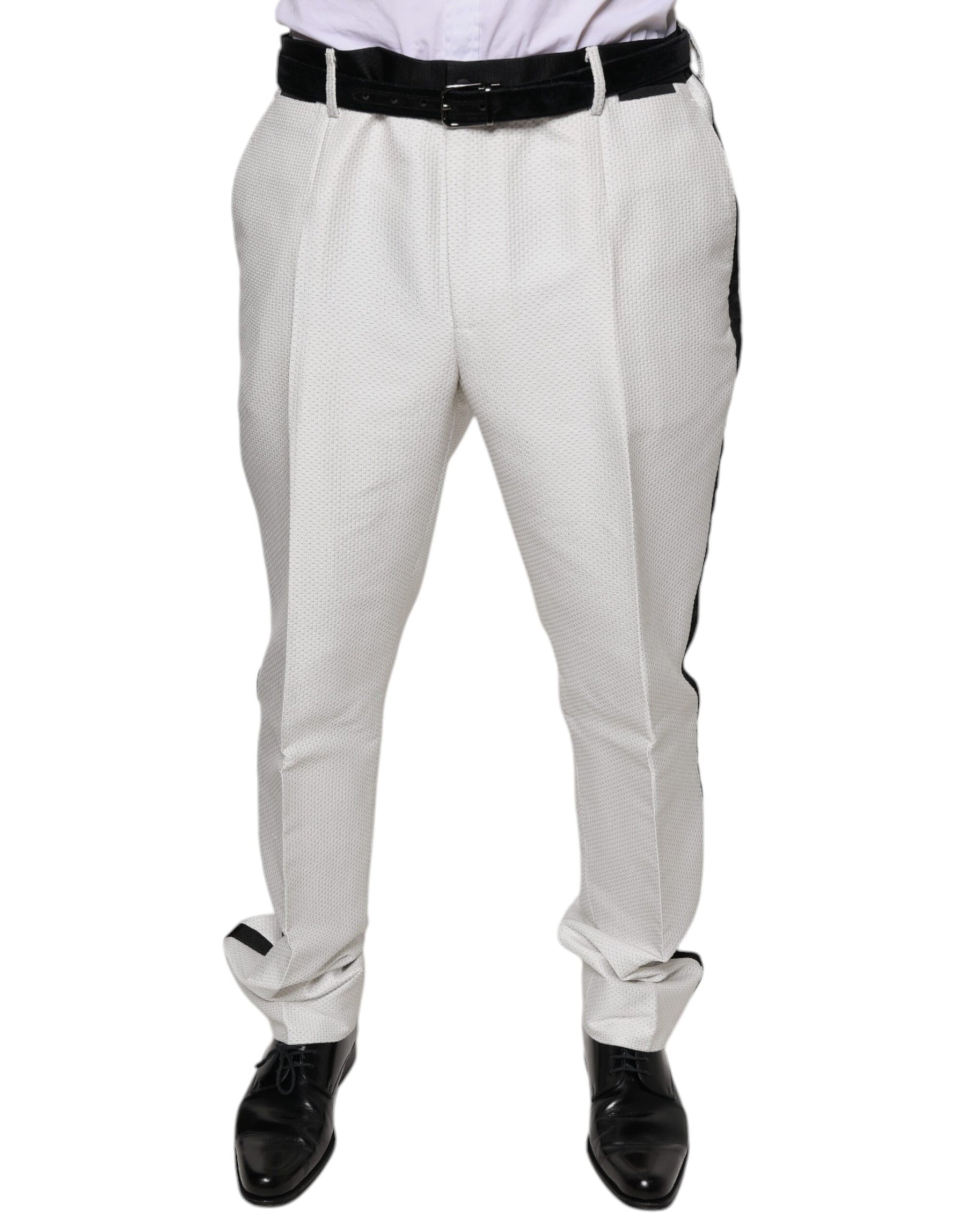 Dolce & Gabbana White Polyester Formal Dress Pants | Regal Royce