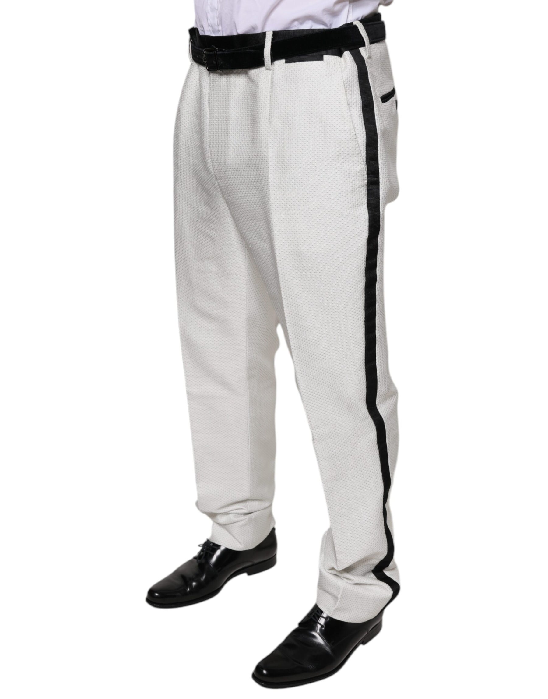 Dolce & Gabbana White Polyester Formal Dress Pants | Regal Royce