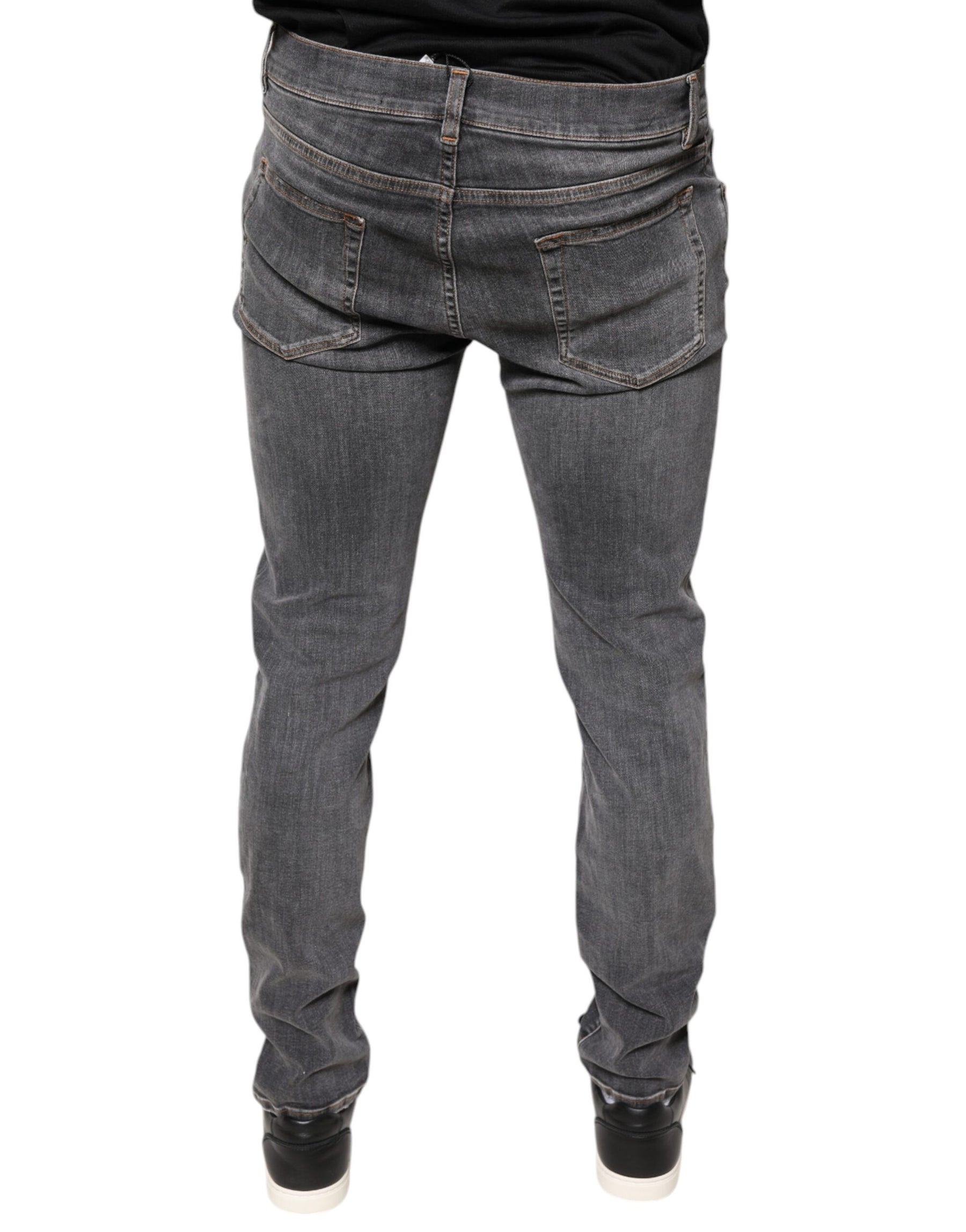 Dolce & Gabbana Dark Gray Cotton Stretch Skinny Denim Jeans | Regal Royce