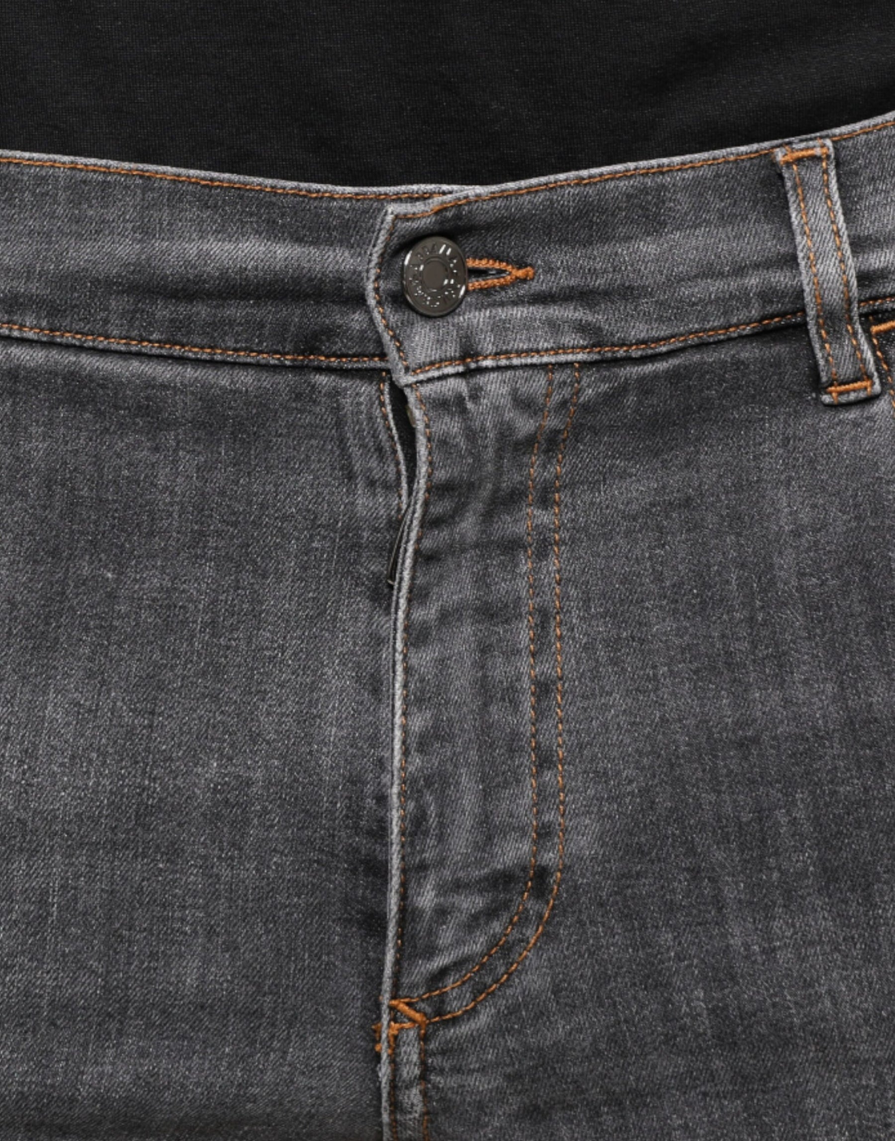 Dolce & Gabbana Dark Gray Cotton Stretch Skinny Denim Jeans | Regal Royce